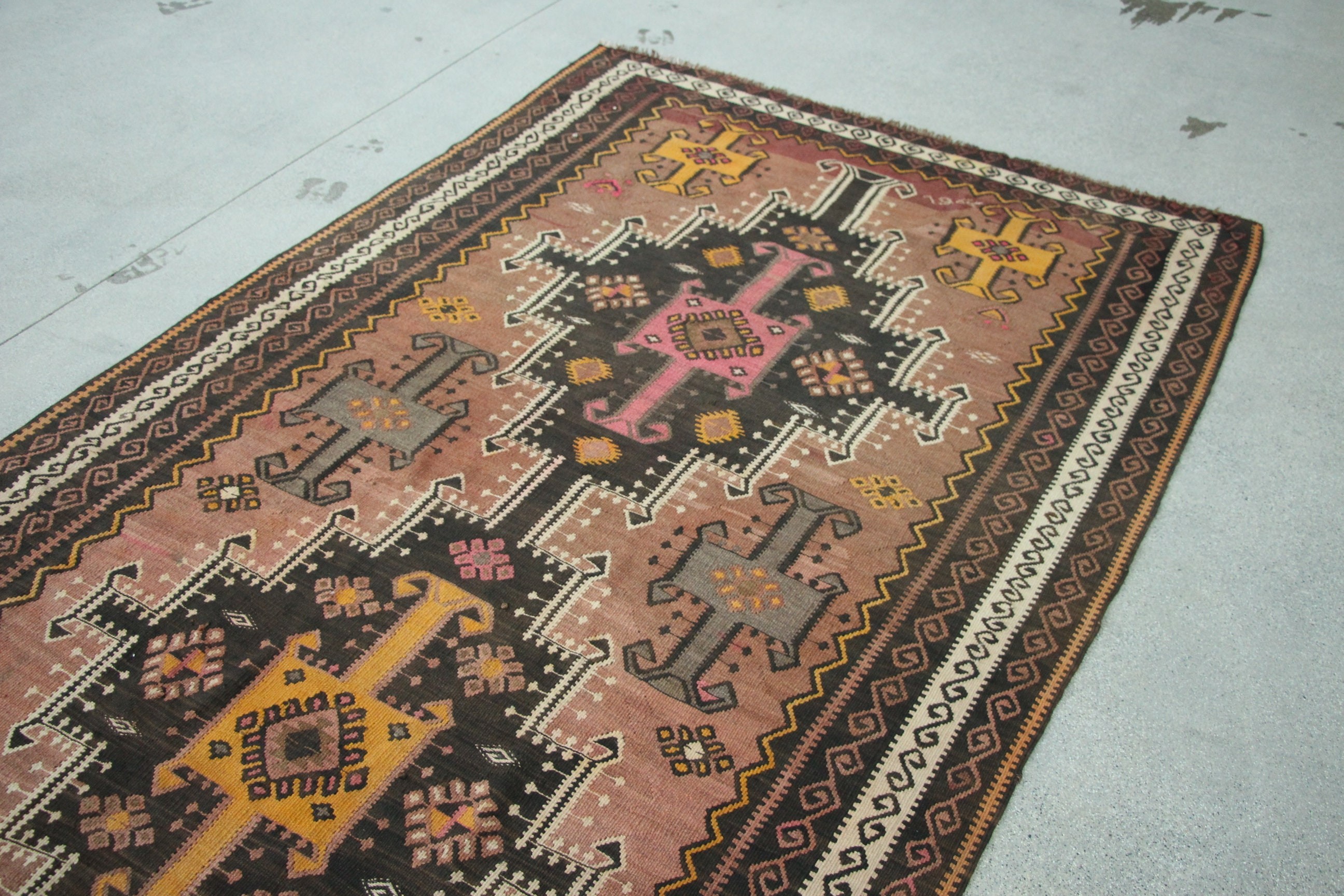 Vintage Halılar, Kahverengi Ev Dekorasyonu Halıları, Türk Halıları, Kilim, Koridor Halısı, Oryantal Halılar, 4.8x14.1 ft Yolluk Halısı, Mutfak Halıları