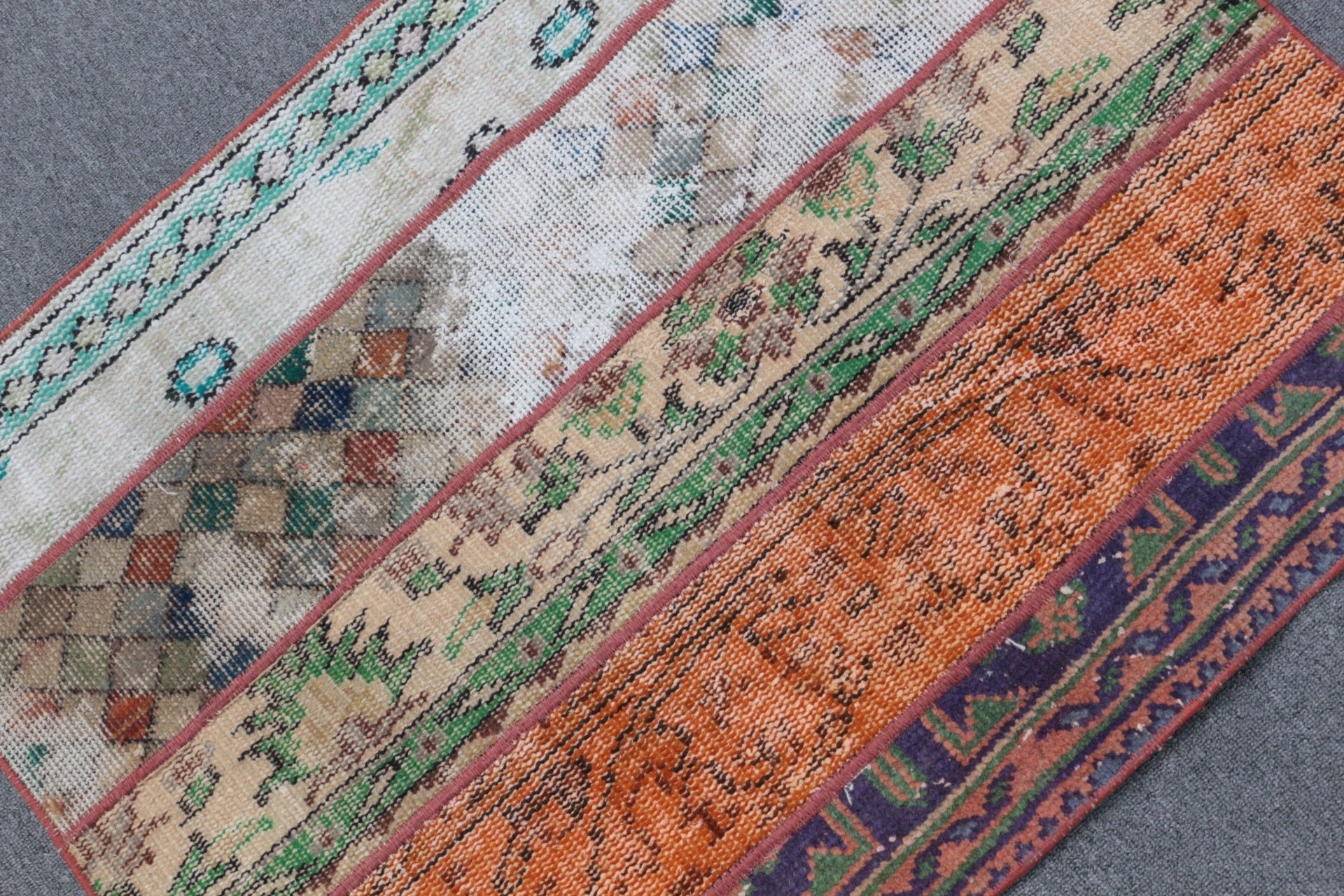 Kapı Paspas Halıları, 2.4x3.2 ft Küçük Halı, Vintage Halılar, Bej Oushak Halılar, Antika Halı, Mutfak Halısı, Fas Halıları, Türk Halısı, Organik Halılar