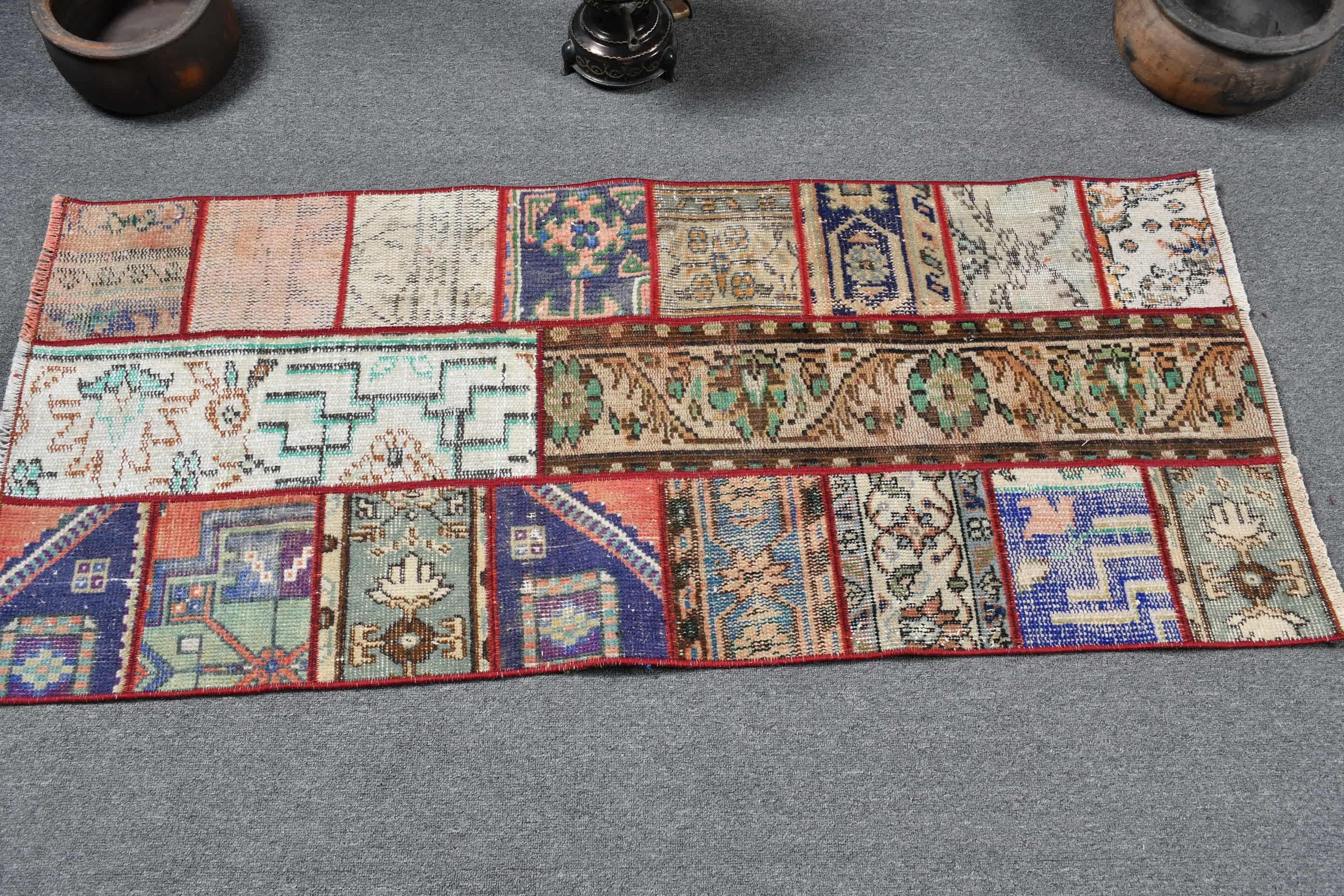 Kitchen Rugs, Tribal Rug, Door Mat Rug, Bedroom Rug, Vintage Rugs, Moroccan Rugs, 2.2x4.9 ft Small Rug, Turkish Rugs, Green Anatolian Rugs