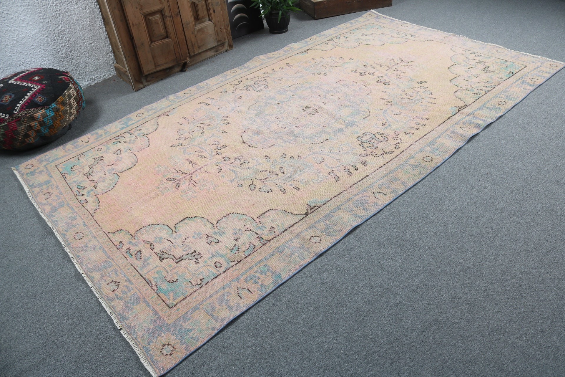 Yatak Odası Halıları, Yemek Odası Halısı, Vintage Halılar, 5.6x9.7 ft Büyük Halılar, Türk Halısı, Salon Halıları, Turuncu El Dokuma Halılar, El Dokuma Halılar