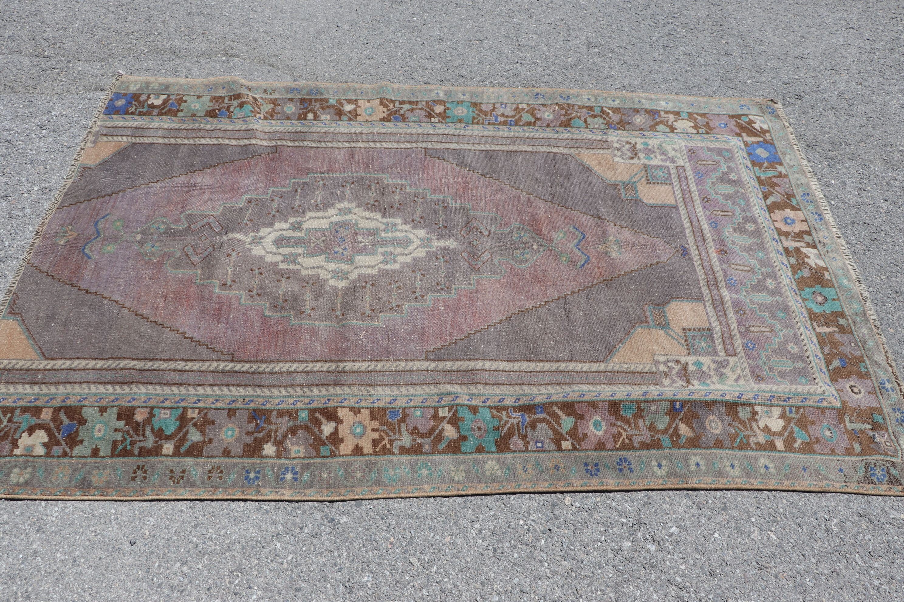 Gray Home Decor Rug, 4.1x6.2 ft Area Rug, Nursery Rug, Turkish Rugs, Vintage Rugs, Living Room Rug, Aztec Rug, Oriental Rug