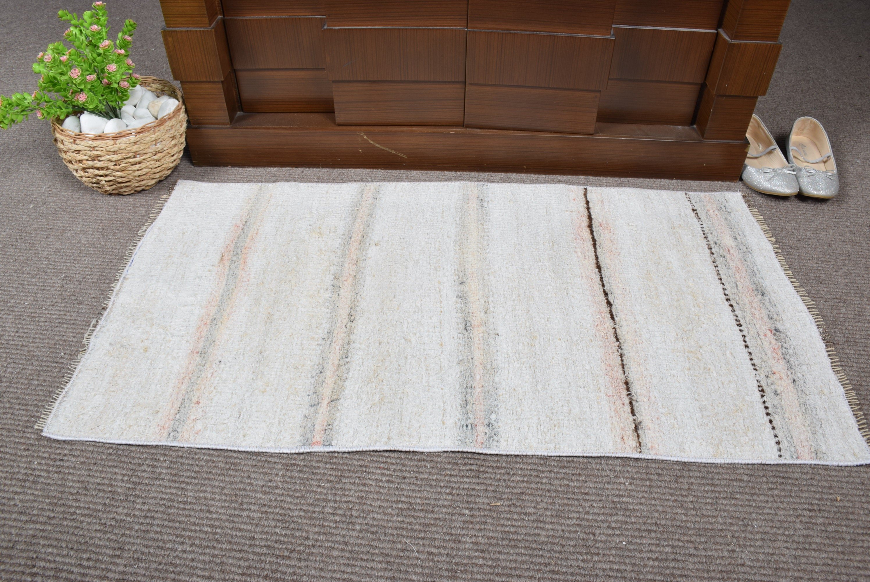 Kitchen Rug, Oushak Rugs, 1.8x3.3 ft Small Rug, Vintage Rugs, Turkish Rug, Home Decor Rug, Bath Rug, Beige Antique Rug, Rugs for Kitchen