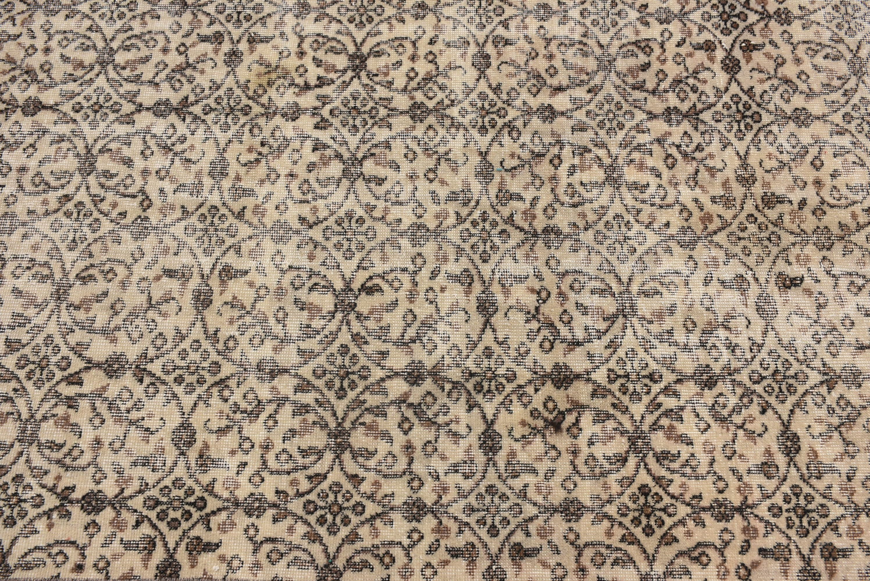 Kitchen Rugs, 3.6x6.7 ft Area Rug, Floor Rugs, Vintage Rug, Beige Home Decor Rugs, Oriental Rugs, Rugs for Living Room, Turkish Rug