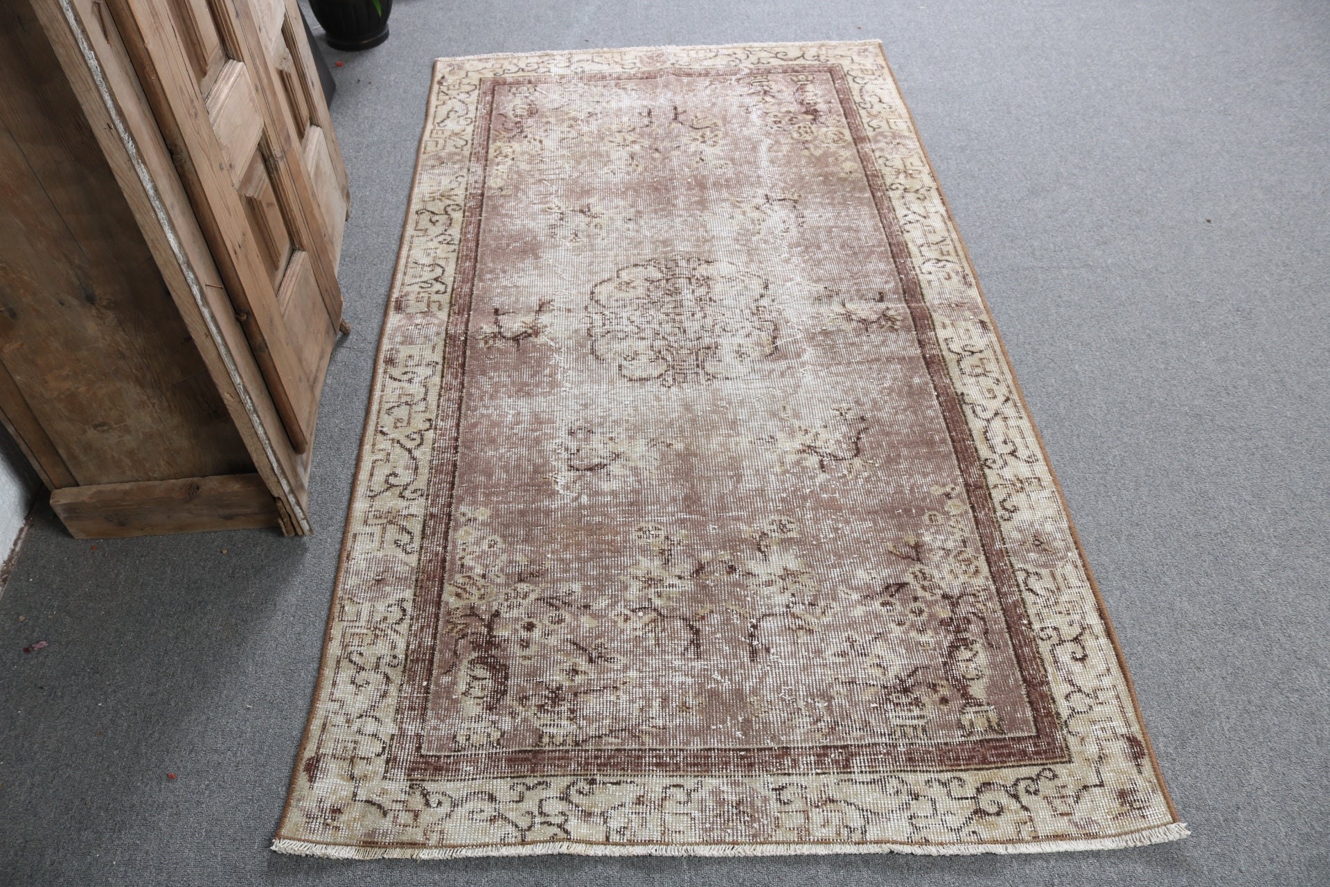 Boho Accent için Halılar, 3,5x6,2 ft Accent Halı, Çocuk Halısı, Ev Dekorasyonu Halıları, Türk Halısı, Vintage Halı, Kahverengi Boho Halıları