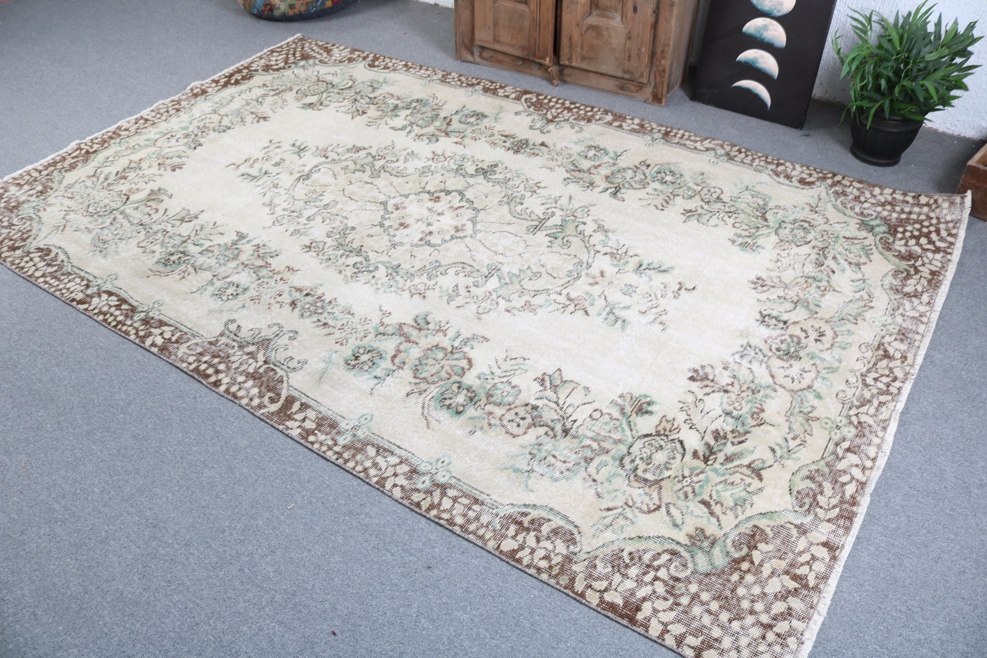 Antika Halı, 5.4x8.8 ft Büyük Halı, Yatak Odası Halıları, Yatak Odası Halısı, Büyük Boho Halısı, Türk Halısı, Anadolu Halısı, Bej Yer Halısı, Vintage Halı