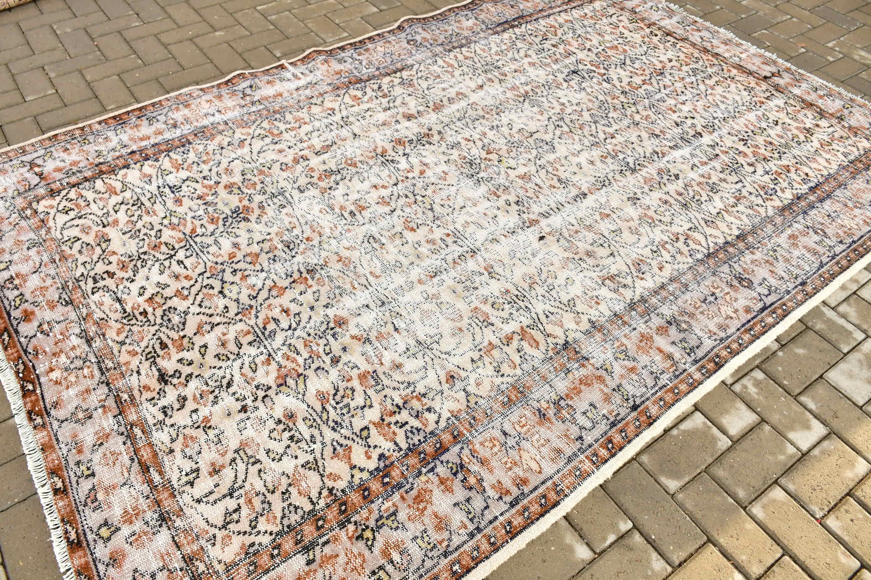 Özel Halılar, 5.8x8.8 ft Büyük Halı, Salon Halıları, Mutfak Halısı, Oturma Odası Halıları, Türk Halısı, Vintage Halılar, Ev Dekorasyonu Halısı, Kahverengi Soğuk Halı