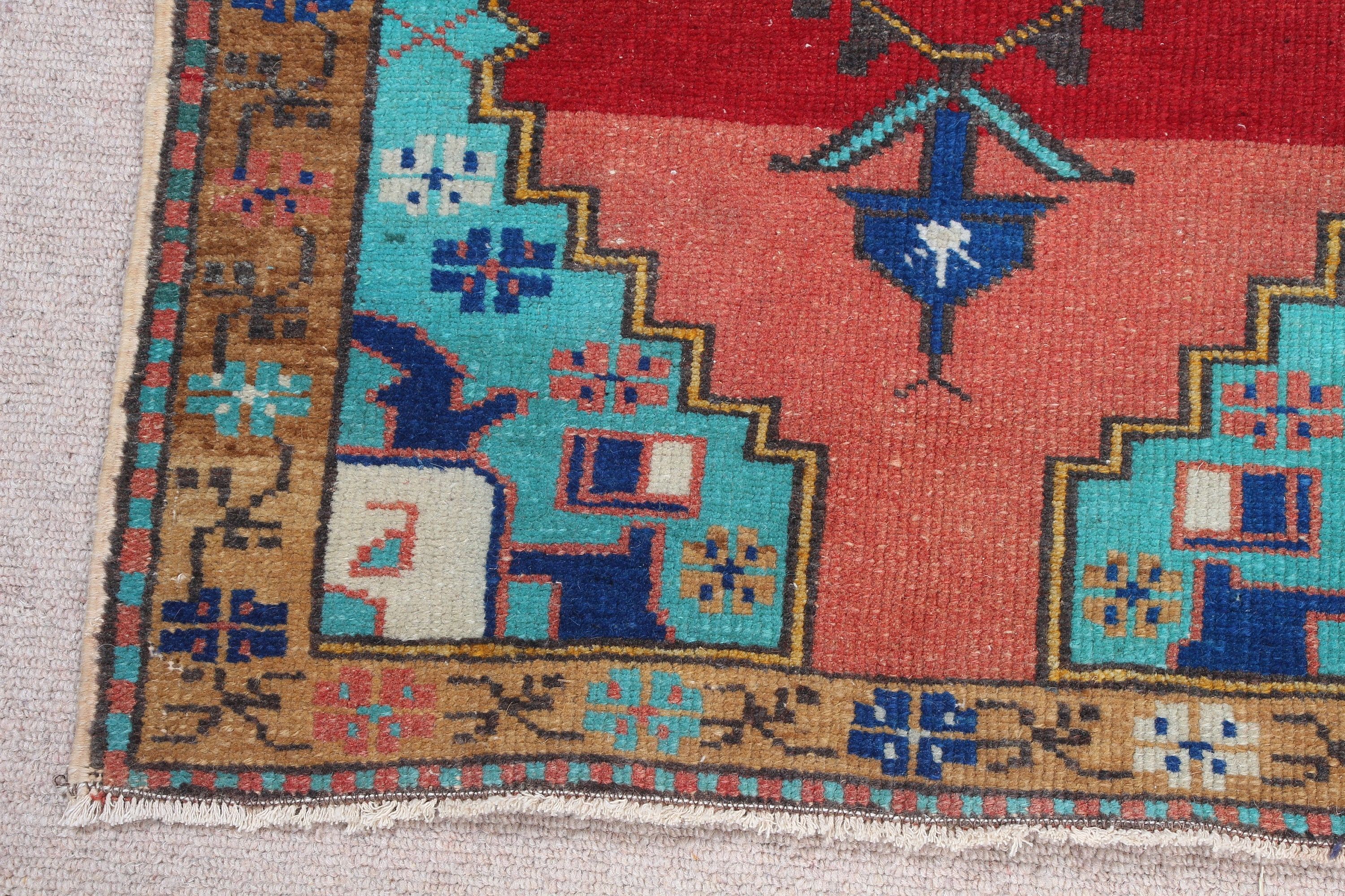 Bathroom Rug, Kitchen Rug, 2.1x3.9 ft Small Rug, Vintage Rug, Entry Rug, Bedroom Rug, Turkish Rug, Brown Oriental Rug, Rugs for Nursery