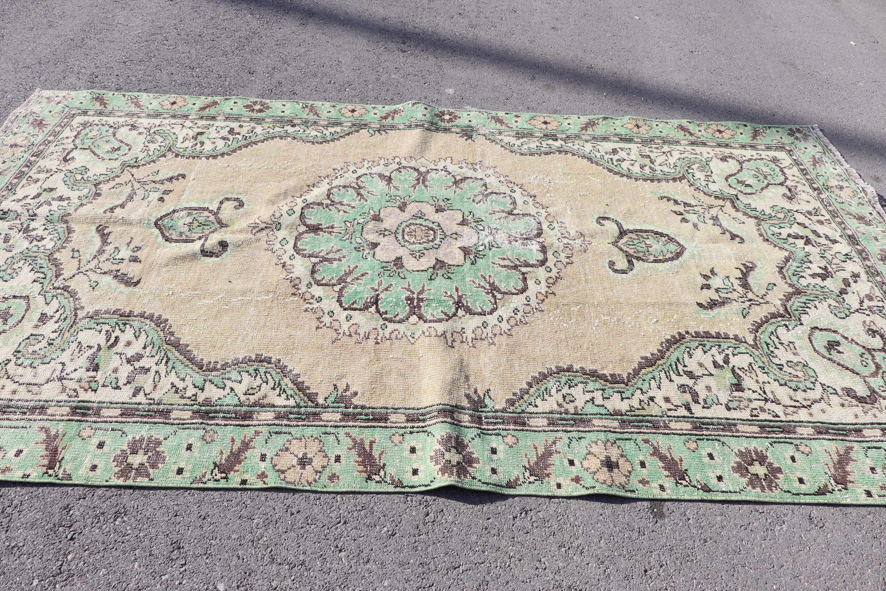 Yeşil Soğuk Halı, Anadolu Halısı, Salon Halısı, Yurt Halısı, Oturma Odası Halısı, Türk Halısı, 5.8x10.1 ft Büyük Halı, Vintage Halılar, Mutfak Halıları