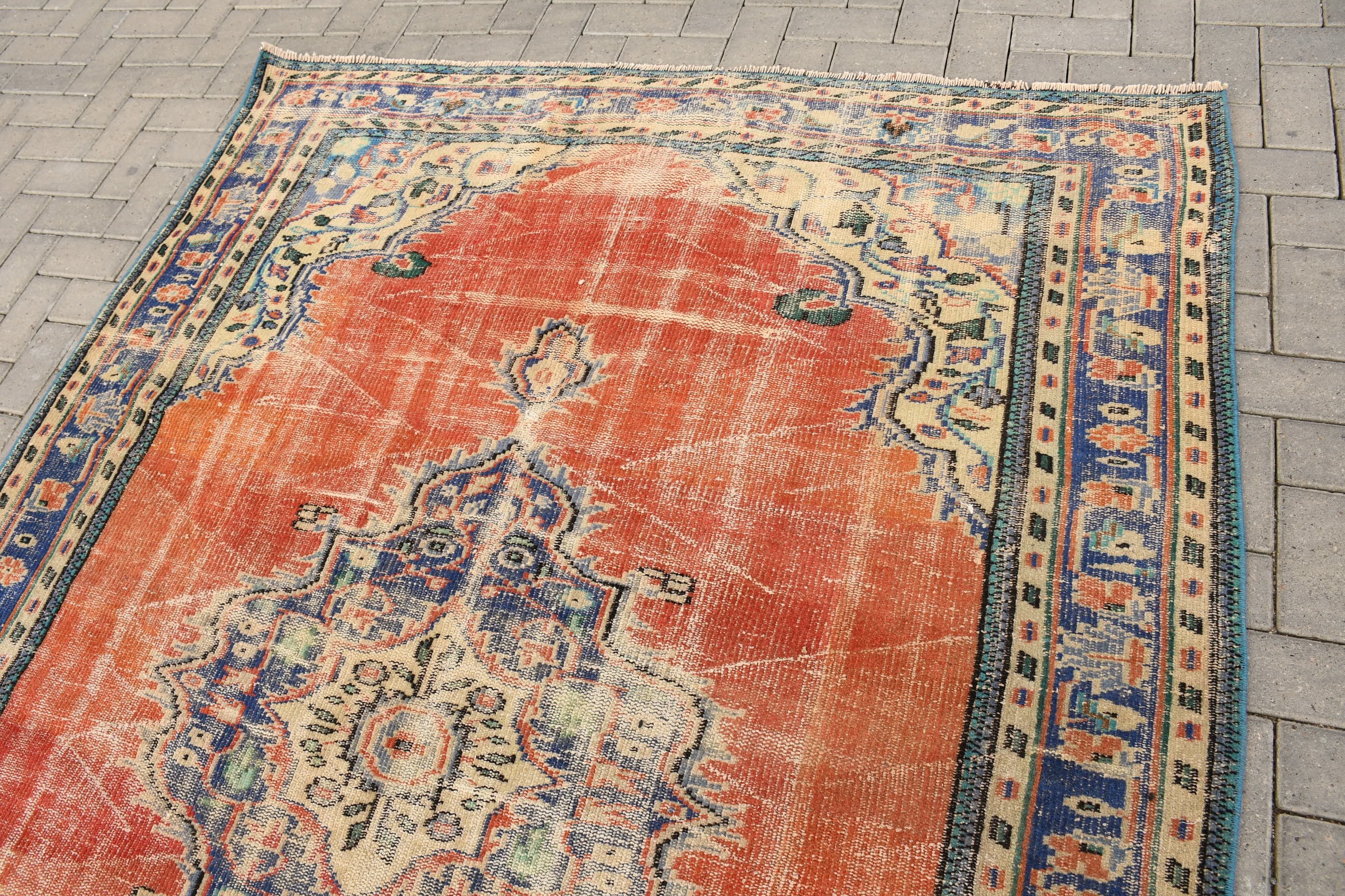 Oriental Rugs, Bedroom Rug, Moroccan Rug, Dining Room Rug, Red Anatolian Rugs, Aesthetic Rug, Vintage Rugs, 6x9 ft Large Rug, Turkish Rug