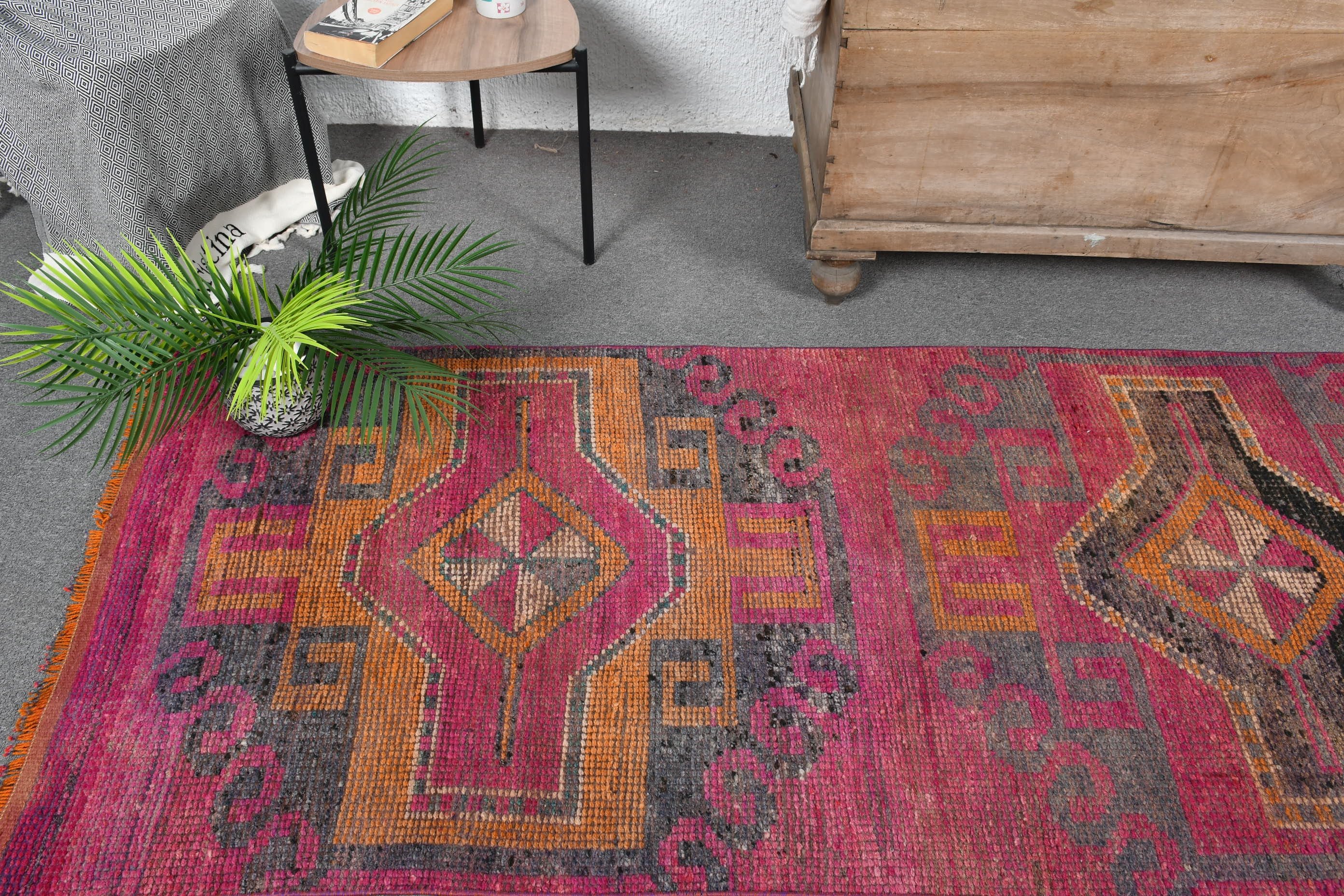Purple Oushak Rug, Vintage Rugs, 3x10.1 ft Runner Rugs, Turkish Rugs, Kitchen Rugs, Pastel Rug, Anatolian Rug, Cool Rug, Rugs for Hallway