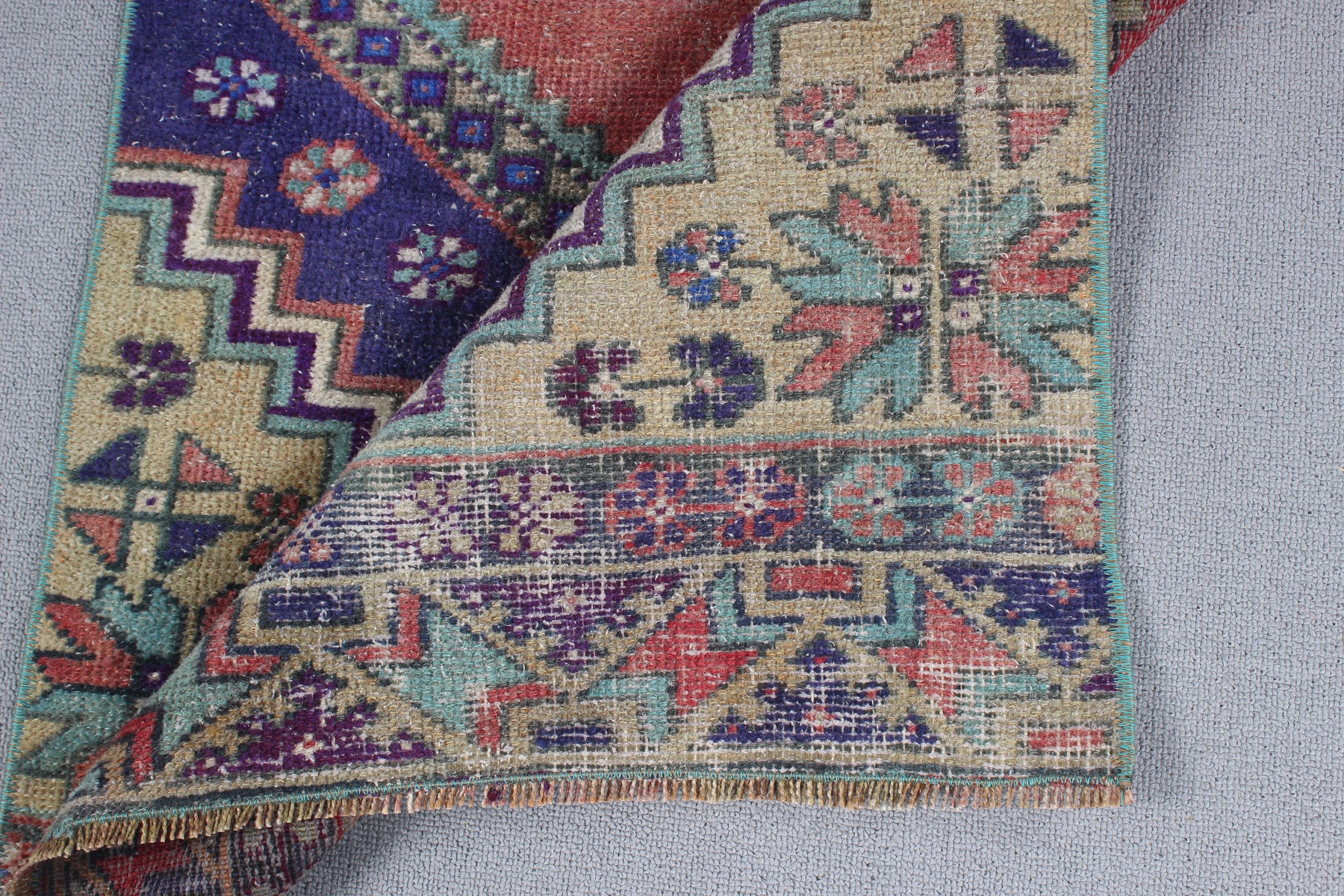 Boho Halı, Koridor Halıları, Vintage Halı, Vintage Yolluk Halıları, Modern Halılar, Türk Halıları, Sanatsal Halılar, Kırmızı Nötr Halılar, 2.2x5.5 ft Yolluk Halısı