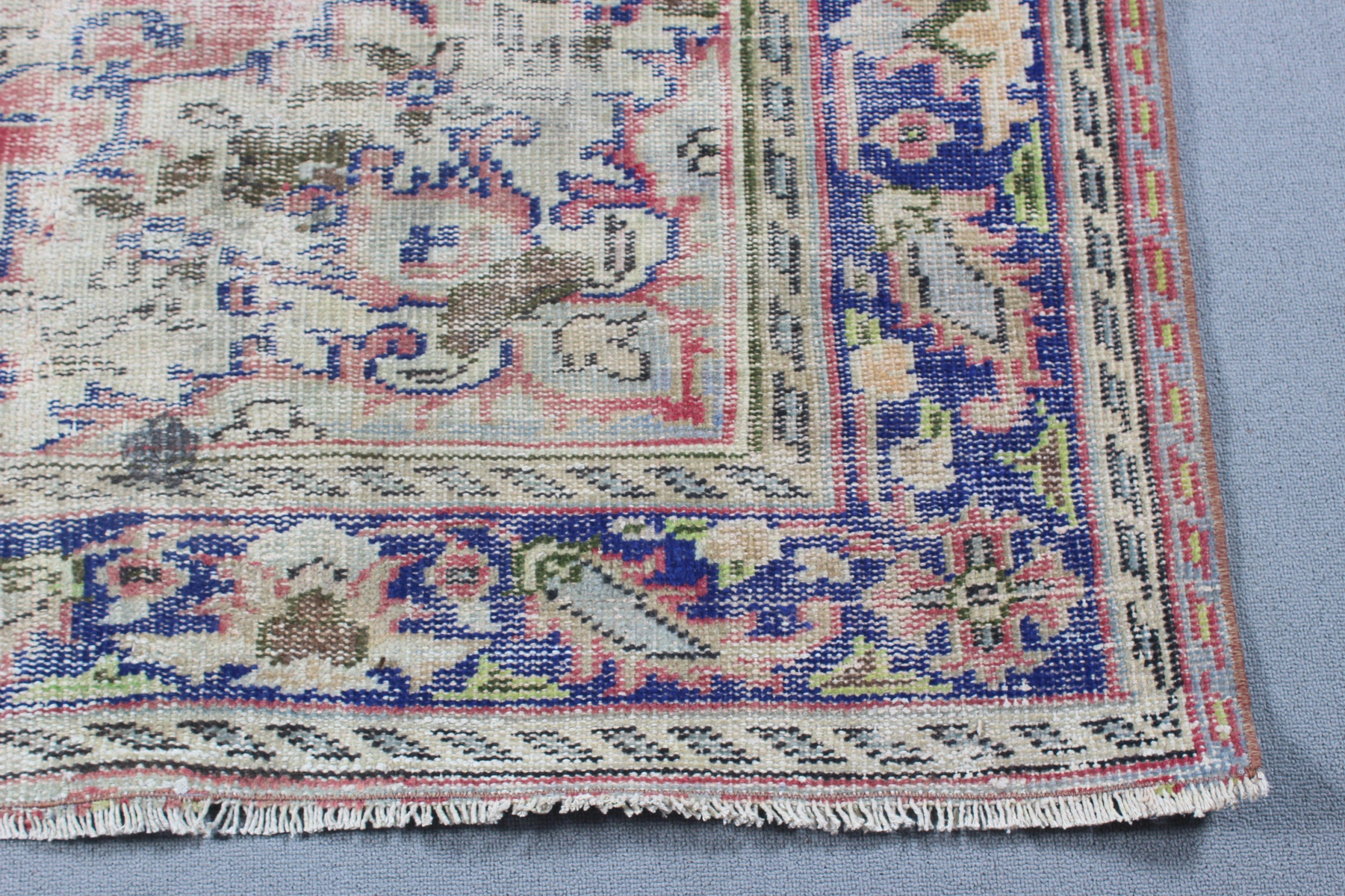 Türk Halısı, Büyük Vintage Halı, 6.6x9.3 ft Büyük Halılar, Geometrik Halılar, Büyük Oushak Halısı, Kırmızı Soğuk Halı, Vintage Halılar, Anadolu Halıları