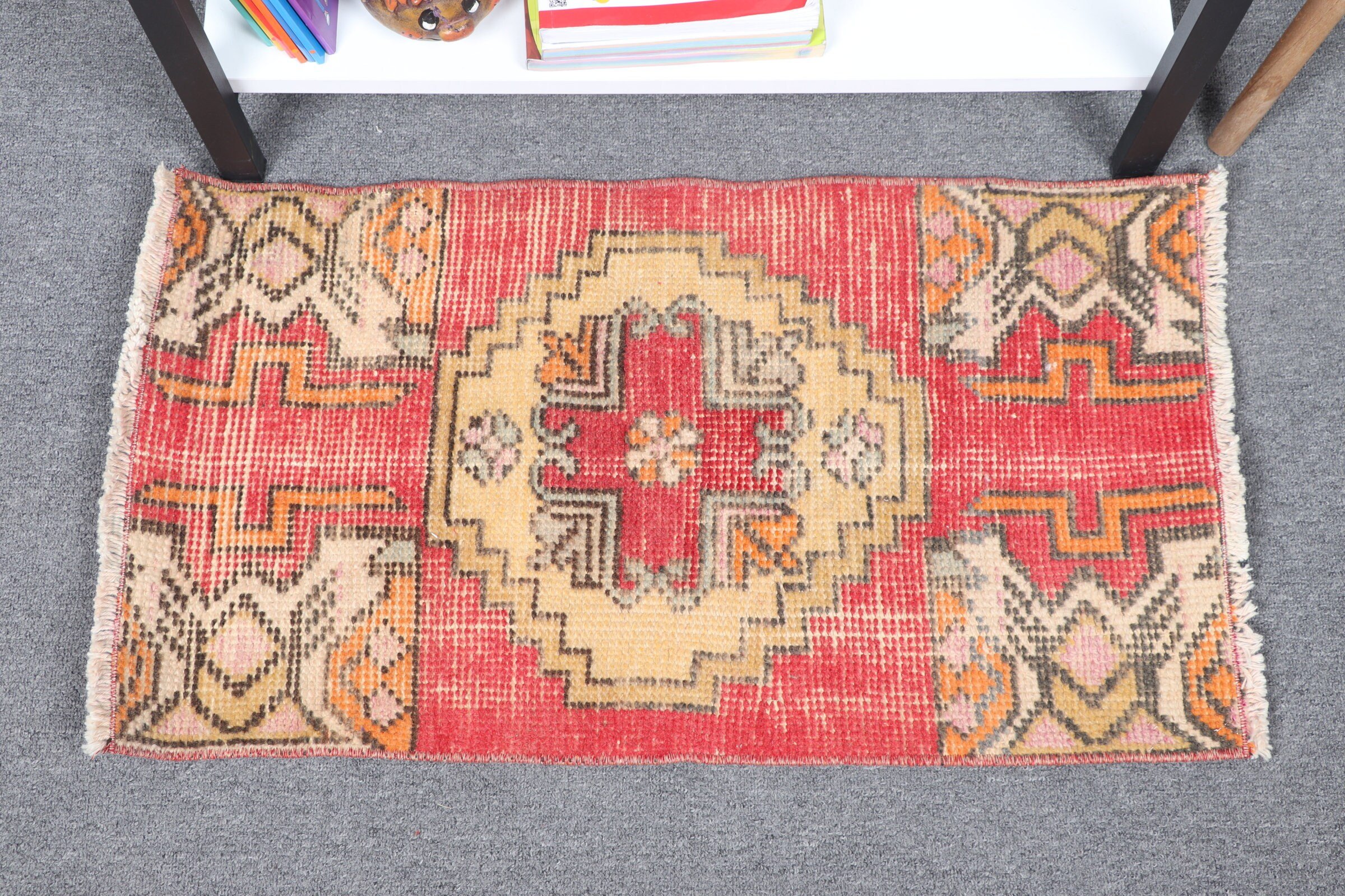 Bedroom Rug, Kitchen Rug, Rugs for Nursery, Cool Rug, Wall Hanging Rugs, Vintage Rugs, Turkish Rug, Red  1.4x2.6 ft Small Rug