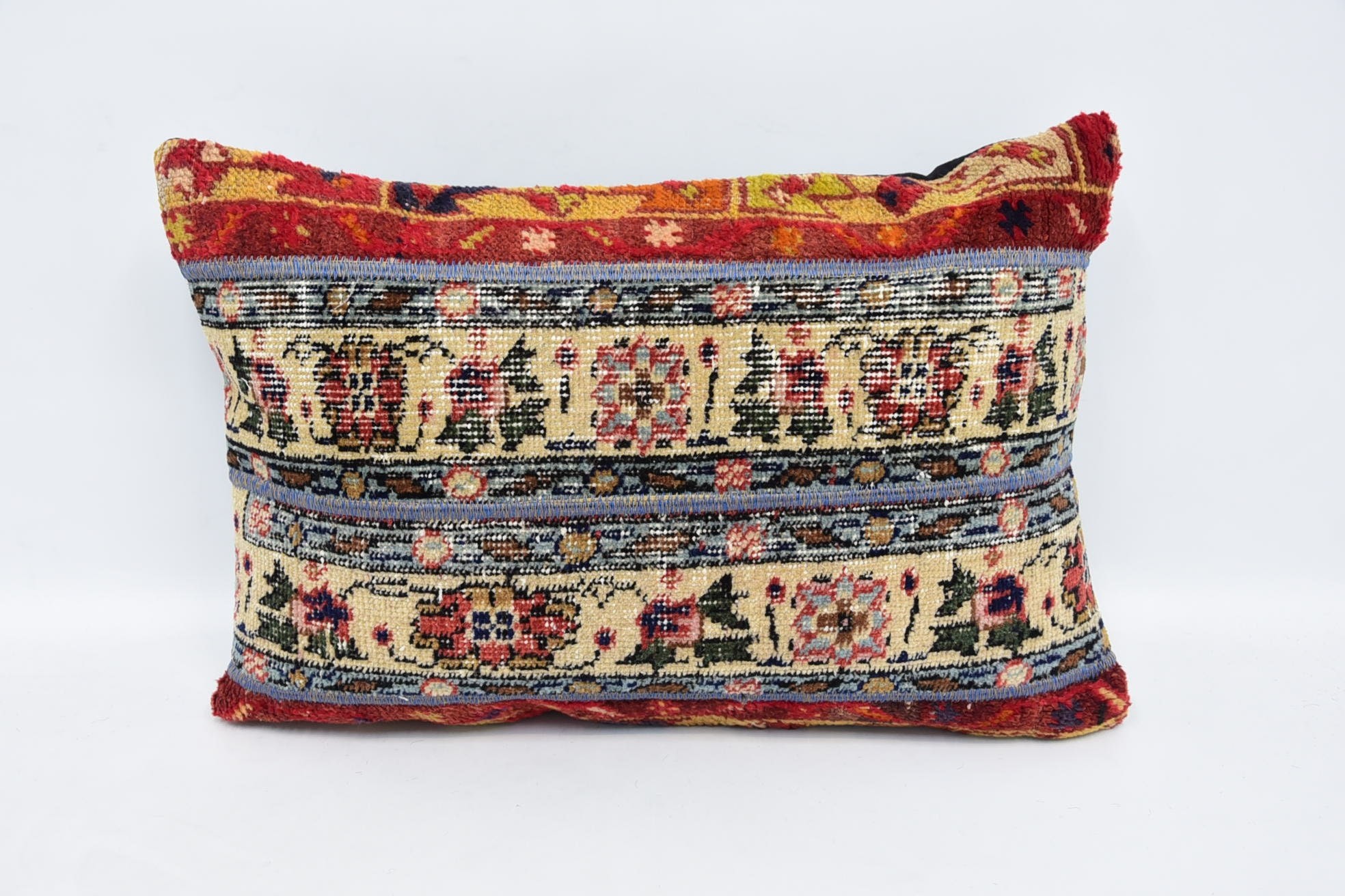 Boho Pillow, Interior Designer Pillow, Gift Pillow, Outdoor Patio Pillow Case, 16"x24" Beige Cushion Case, Retro Cushion Cover