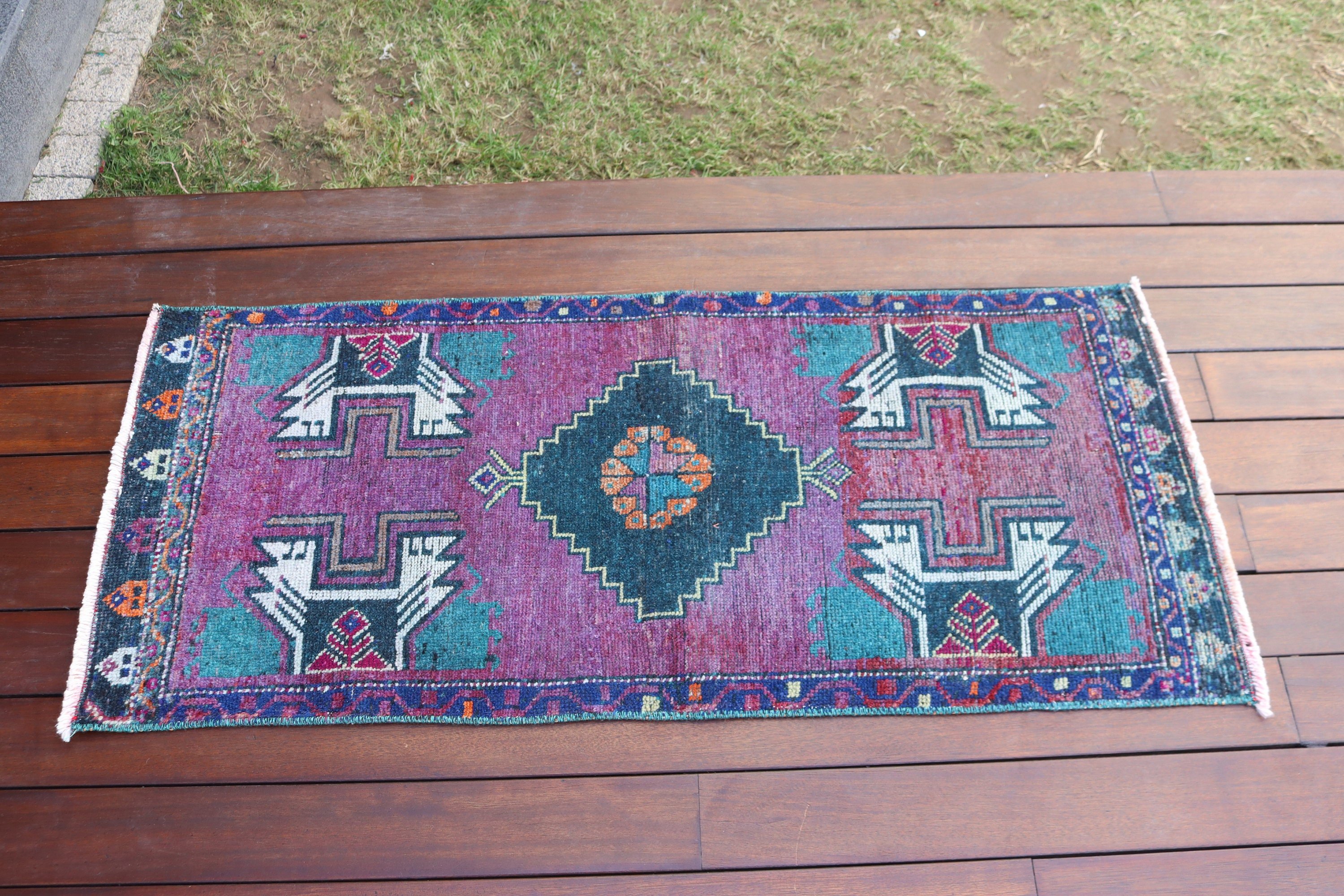 1.6x3.8 ft Small Rugs, Bathroom Rug, Kitchen Rug, Purple Moroccan Rugs, Handwoven Rugs, Vintage Rug, Turkish Rugs, Statement Rugs, Boho Rug