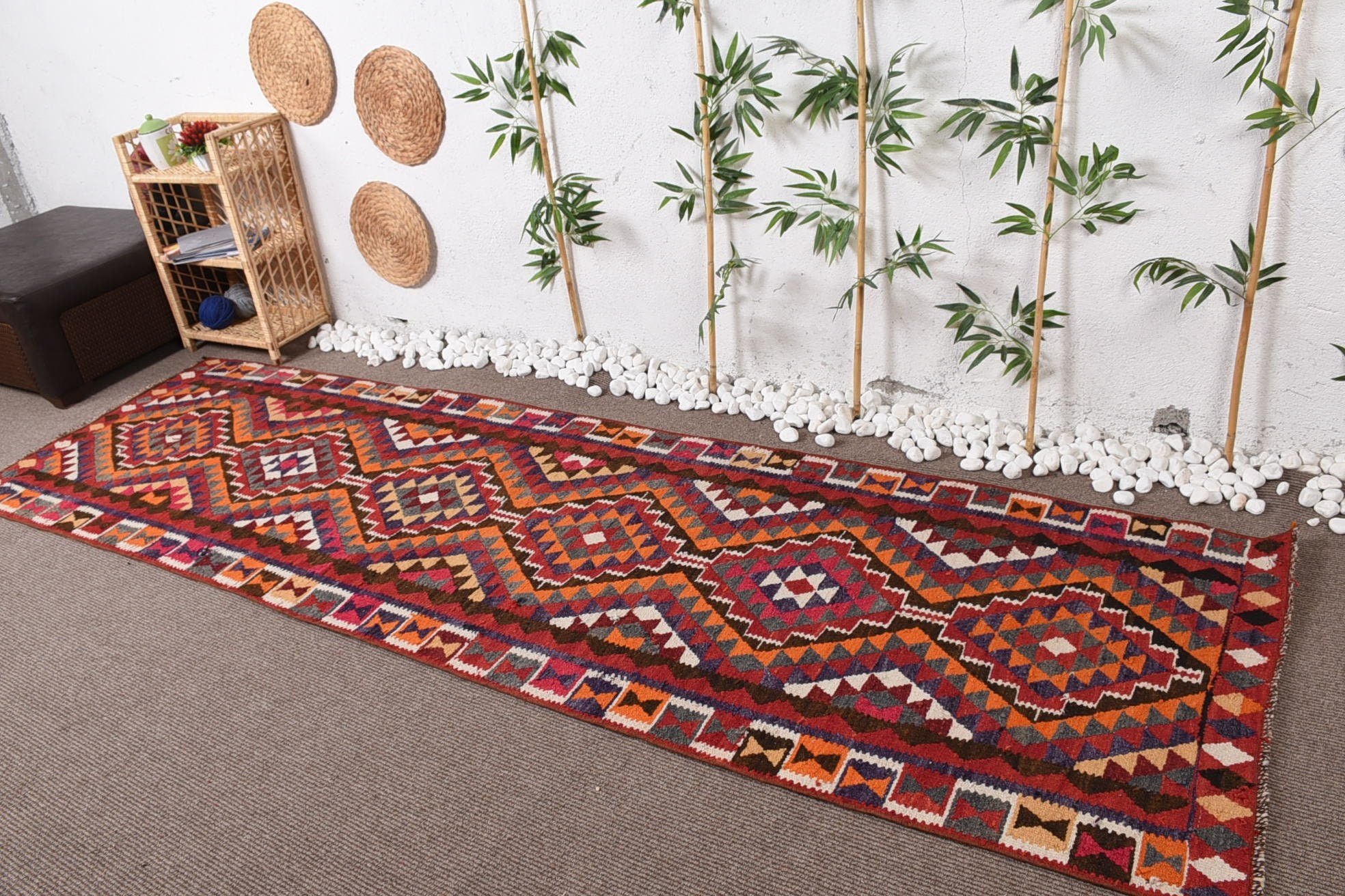 Oriental Rug, Vintage Home Decor Rugs, Vintage Rug, Kilim, 3.3x11.2 ft Runner Rug, Rugs for Kitchen, Turkish Rugs, Wool Rug, Kitchen Rug