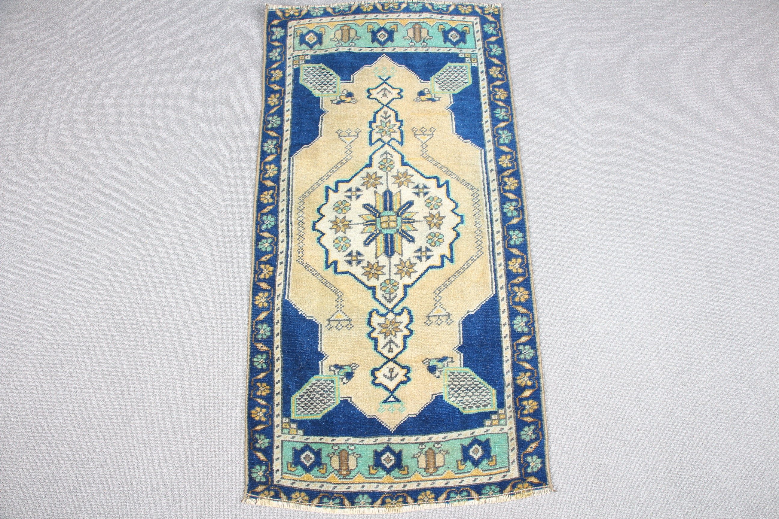 Rugs for Kitchen, Kitchen Rug, Cool Rugs, Vintage Rug, Door Mat Rug, 1.7x3.4 ft Small Rug, Car Mat Rugs, Turkish Rugs, Blue Kitchen Rugs