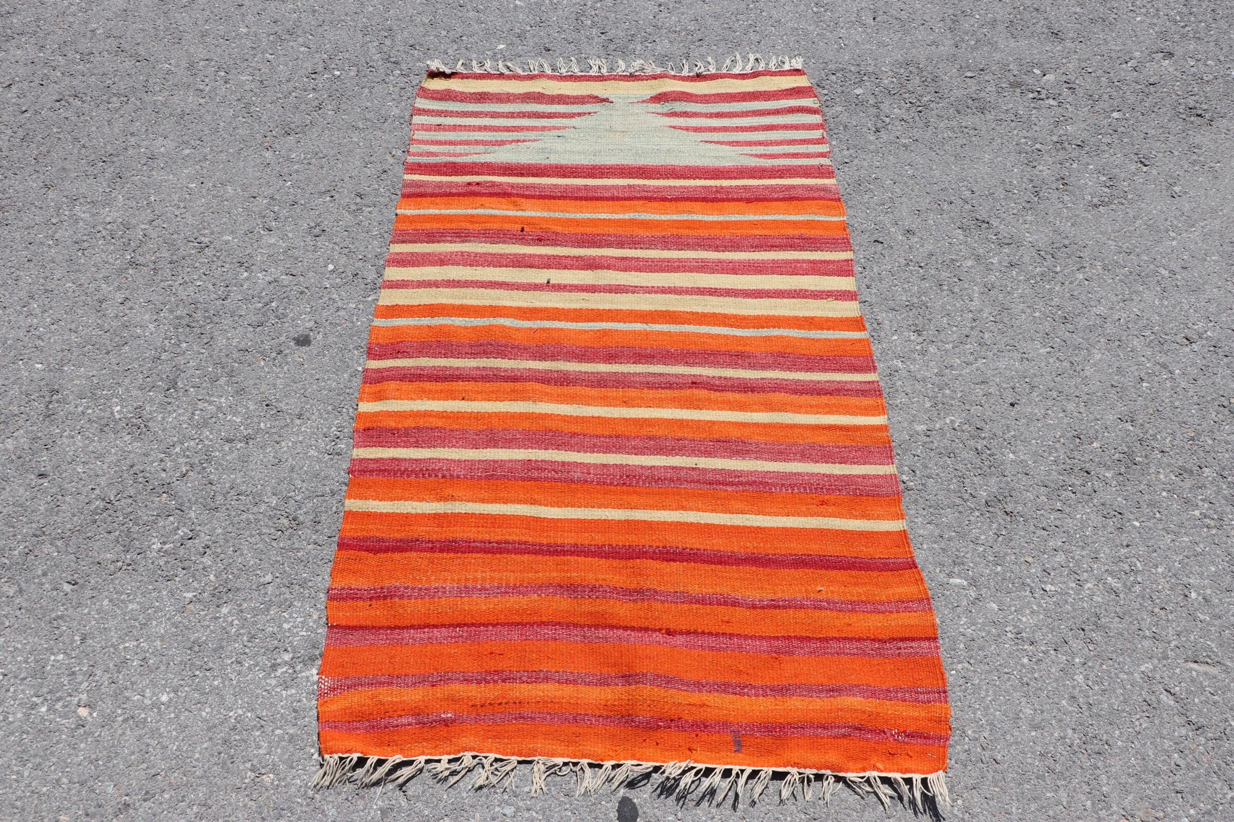 Turkish Rug, Entry Rug, Red Oriental Rug, Kilim, 2.6x4.5 ft Small Rug, Kitchen Rugs, Outdoor Rug, Vintage Rug, Floor Rug, Bedroom Rug