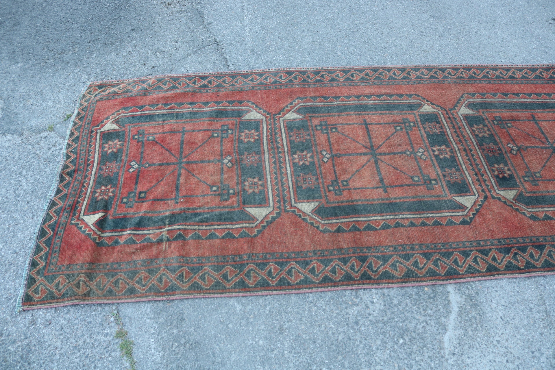 Old Rug, Rugs for Kitchen, Corridor Rugs, 3.8x11 ft Runner Rugs, Wool Rug Runner Rugs, Moroccan Rug, Vintage Rug, Turkish Rug, Colorful Rug