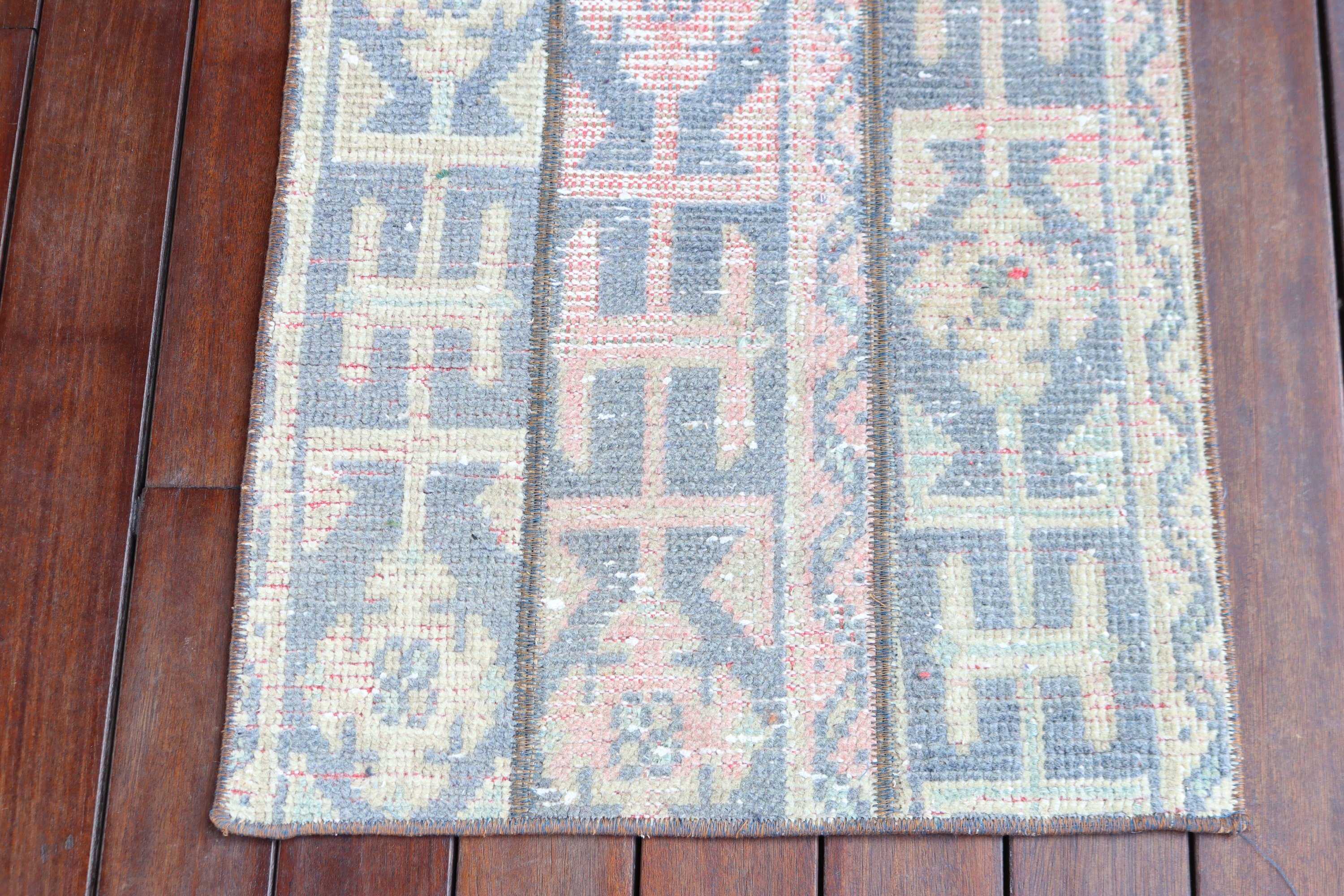 Blue Modern Rug, Bathroom Rug, Turkish Rug, Geometric Rugs, Nursery Rug, Aesthetic Rugs, Vintage Rugs, 1.7x3.5 ft Small Rugs