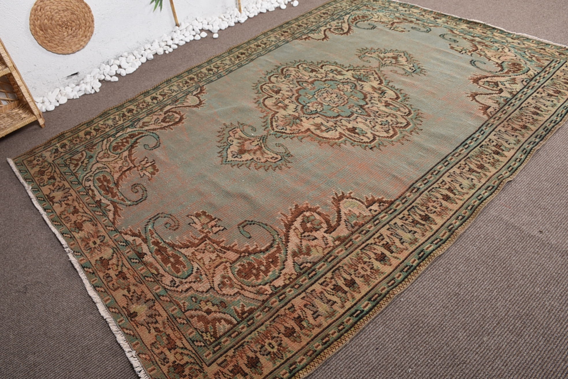 Living Room Rug, Distressed Rug, Rugs for Living Room, 6.1x9 ft Large Rug, Turkish Rug, Antique Rugs, Salon Rug, Vintage Rug, Kitchen Rugs