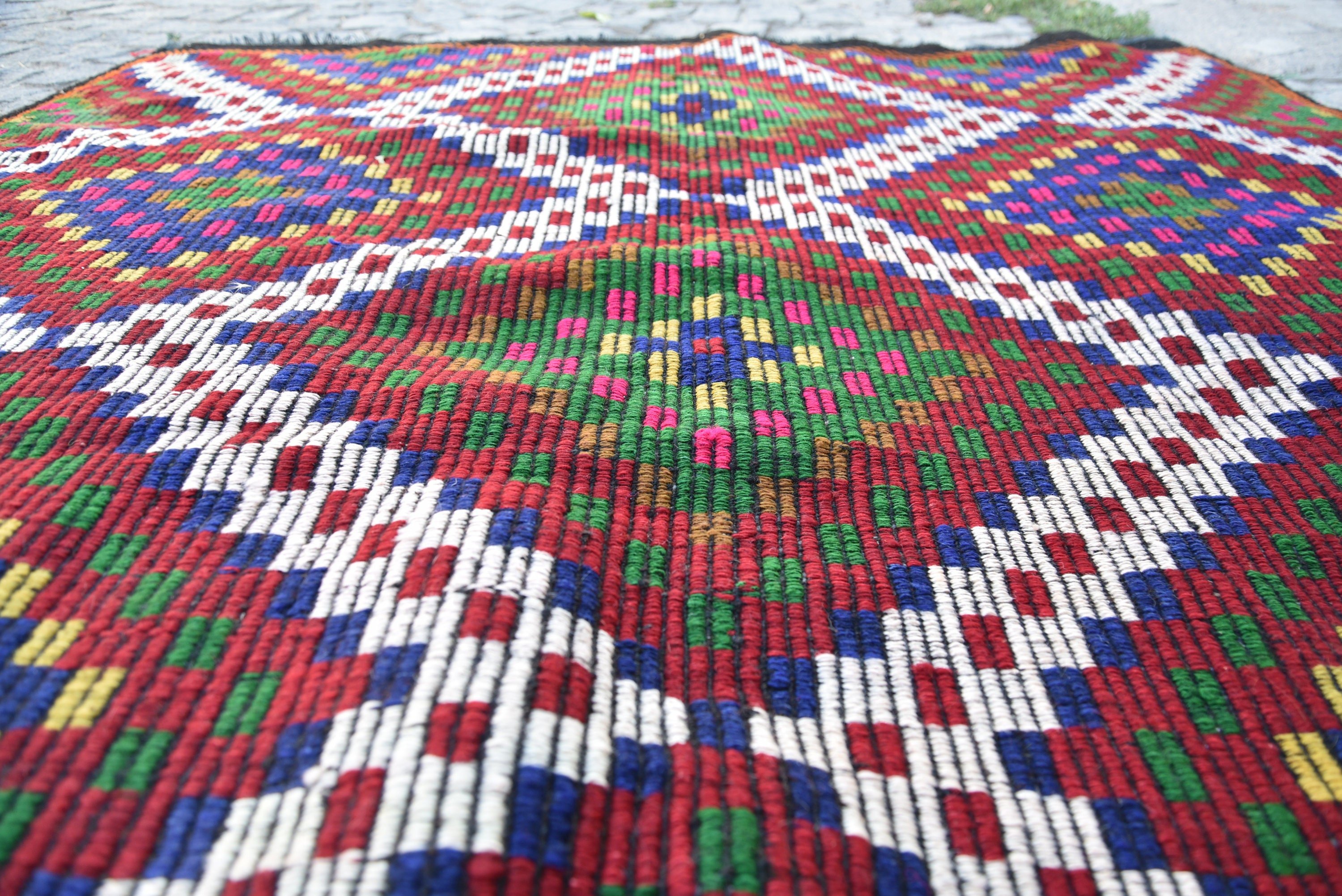 Yemek Odası Halıları, Yemek Odası Halısı, Kilim, 6.1x11.4 ft Büyük Halılar, Vintage Halılar, Türk Halıları, Yatak Odası Halısı, Fas Halısı, Salon Halıları