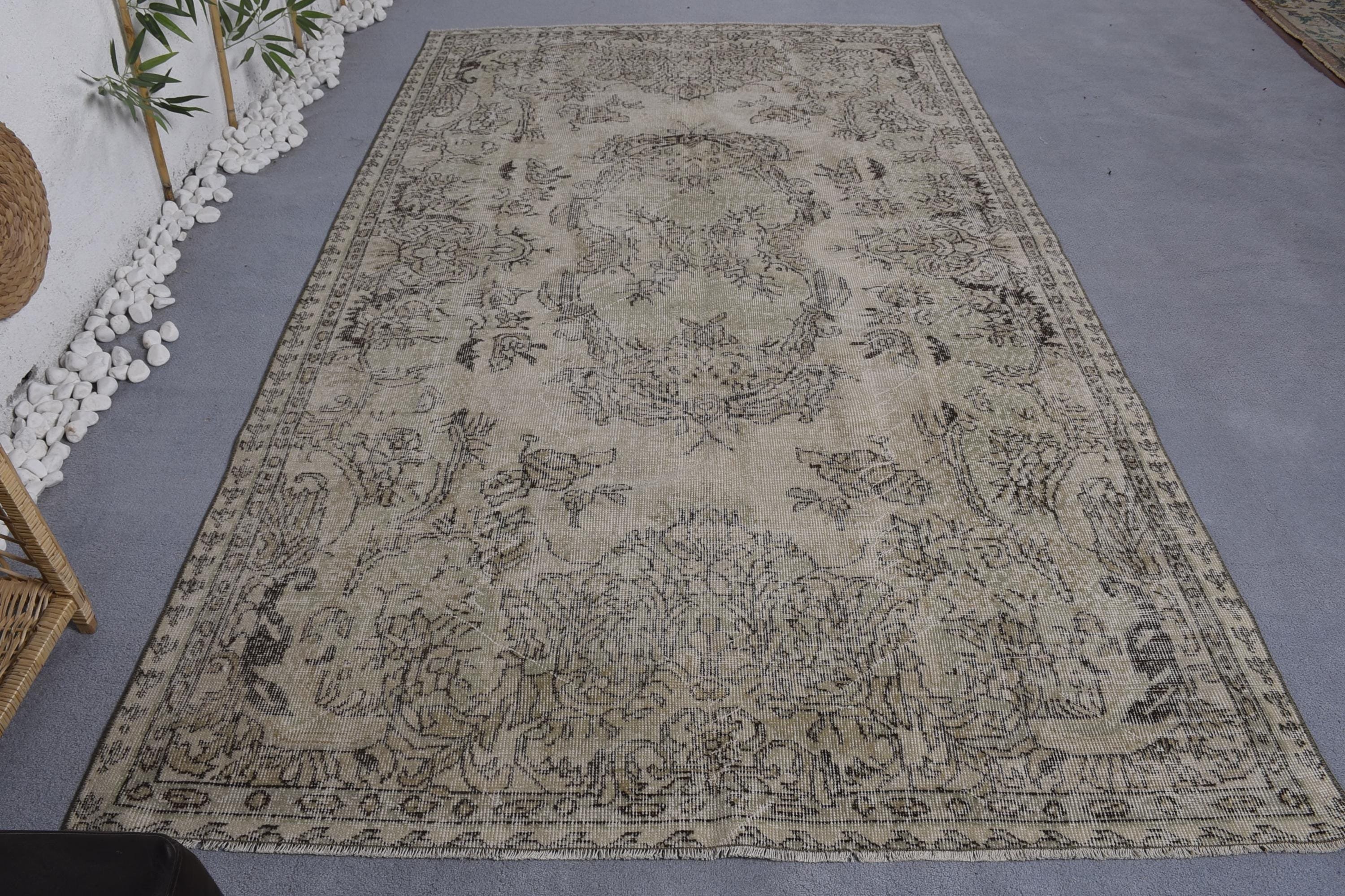 Vintage Halı, Yeşil Oushak Halı, 5.6x9.3 ft Büyük Halılar, Antika Halılar, Türk Halısı, Büyük Vintage Halılar, Organik Halı, Salon Halısı