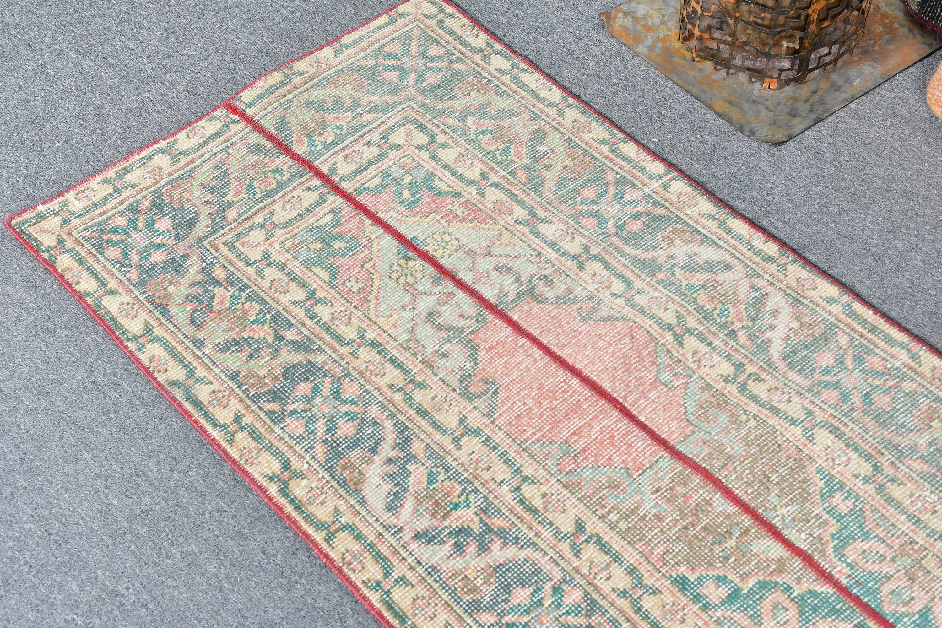 Vintage Halı, Yeşil Yün Halı, Merdiven Halıları, Merdiven Halıları, Koridor Halısı, 2x8.3 ft Runner Halısı, Ev Dekorasyonu Halısı, Yer Halıları, Türk Halısı