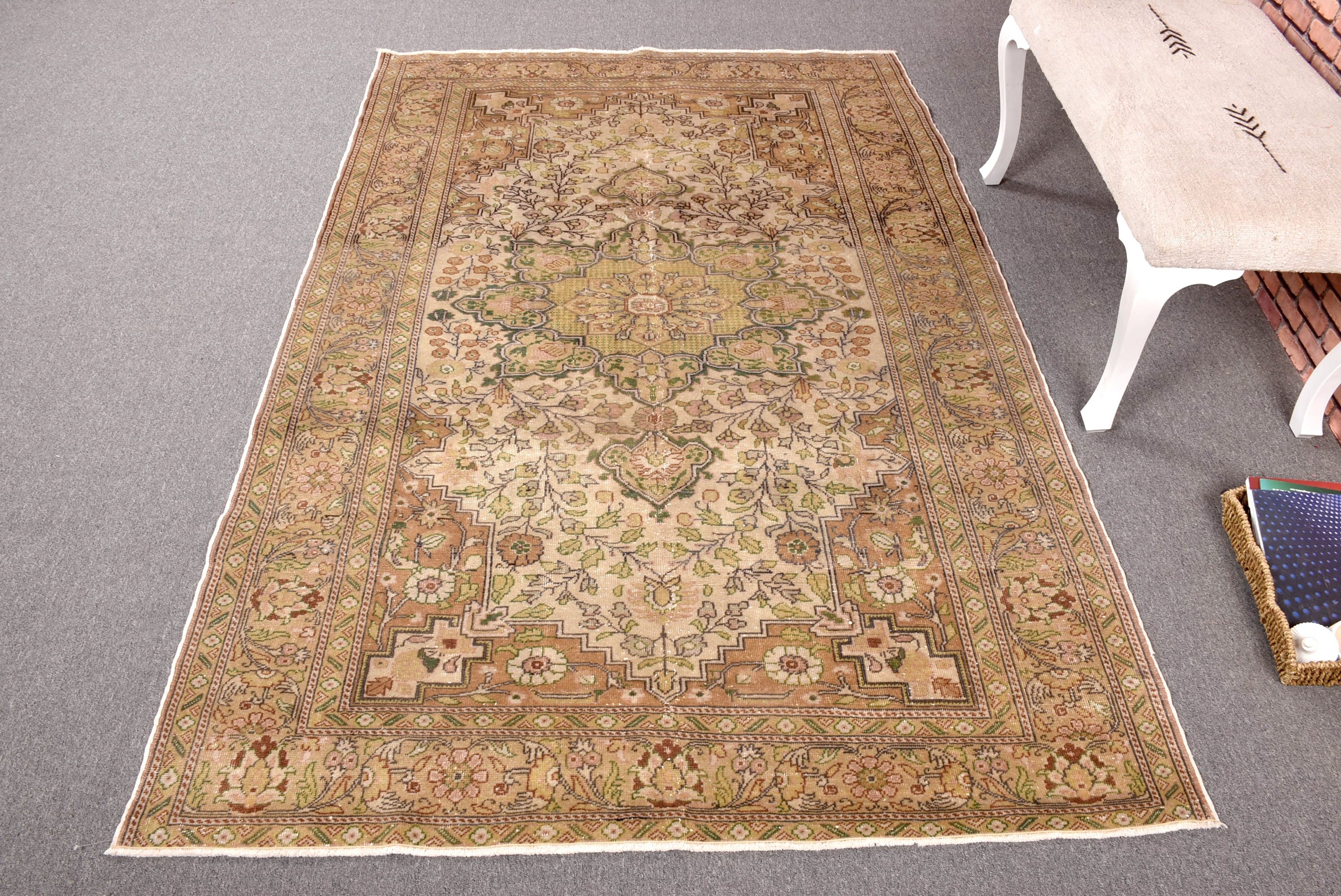 4,9x7,3 ft Alan Halıları, Vintage Halı, Türk Halıları, Yeşil Lüks Halı, Boho Alan Halıları, Modern Halılar, Geometrik Halılar, Havalı Halı, Yatak Odası Halıları