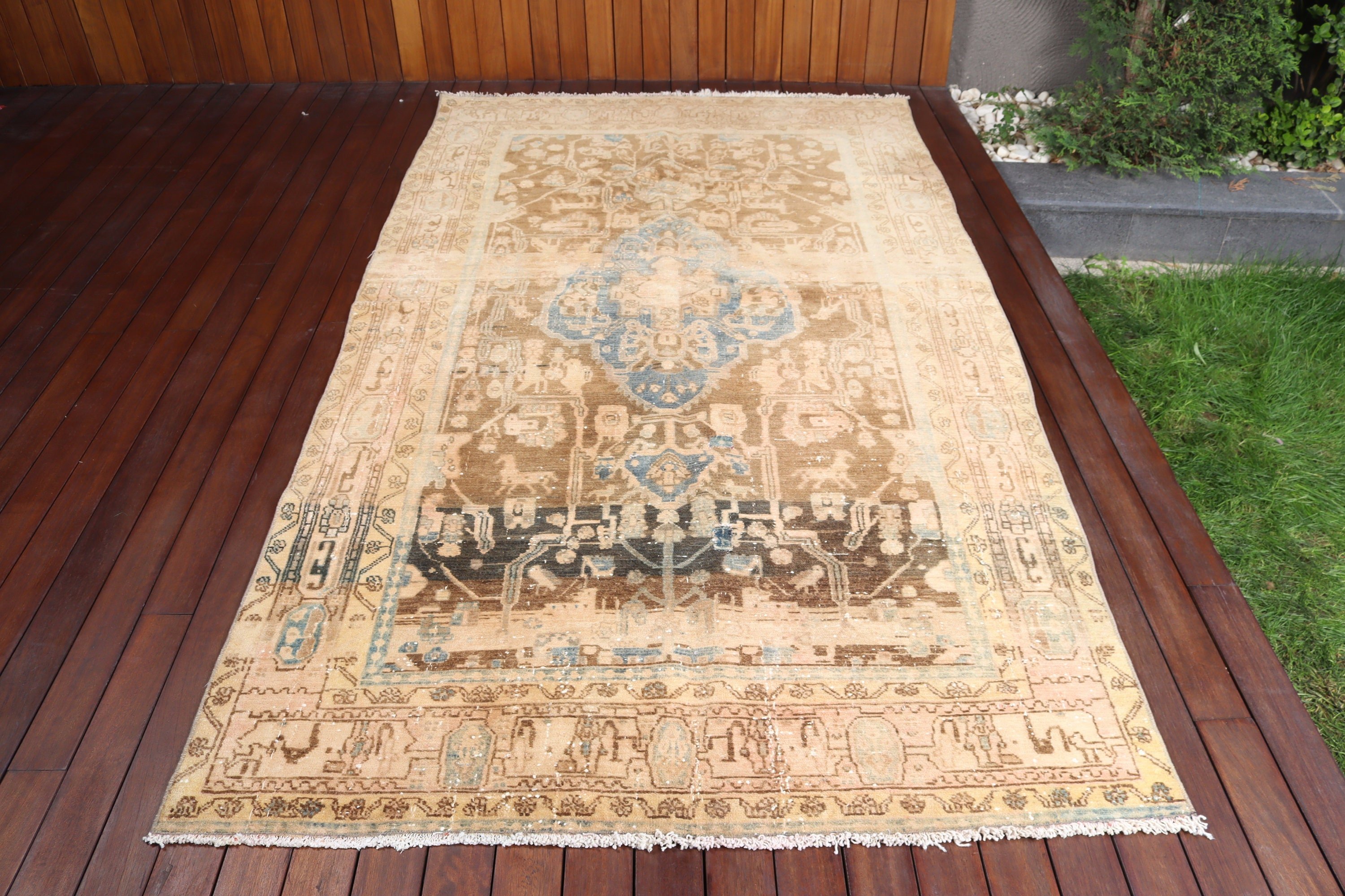 4.8x8.8 ft Büyük Halılar, Vintage Halı, Türk Halıları, Büyük Boho Halısı, Yatak Odası Halısı, Salon Halıları, Yer Halısı, Nötr Halı, Bej Açıklama Halısı