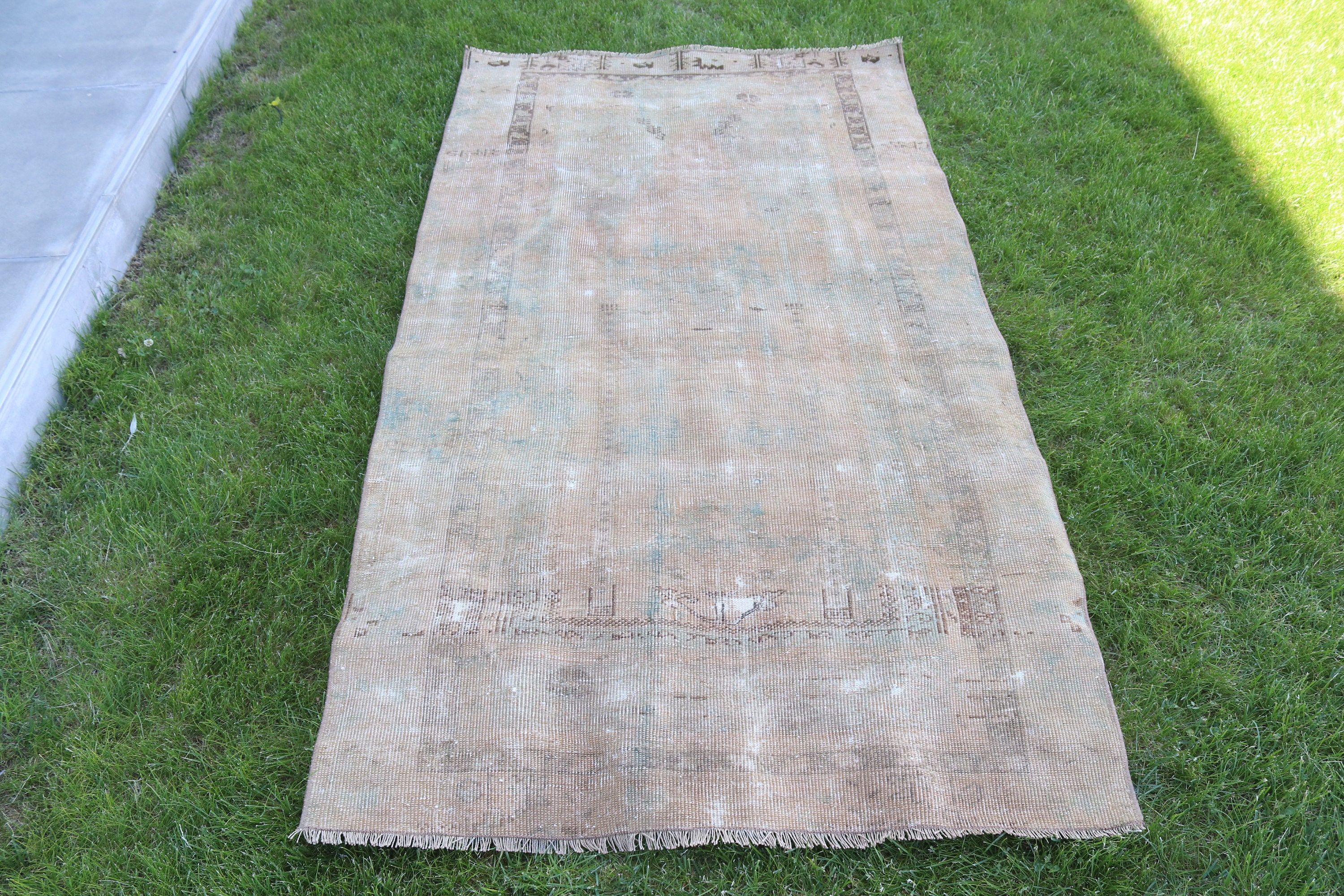 Bej Yatak Odası Halıları, 3,3x5,8 ft Accent Halı, Vintage Halılar, El Dokuma Halı, Oushak Halı, Türk Halıları, Boho Halı, Giriş Halıları, Vintage Accent Halılar