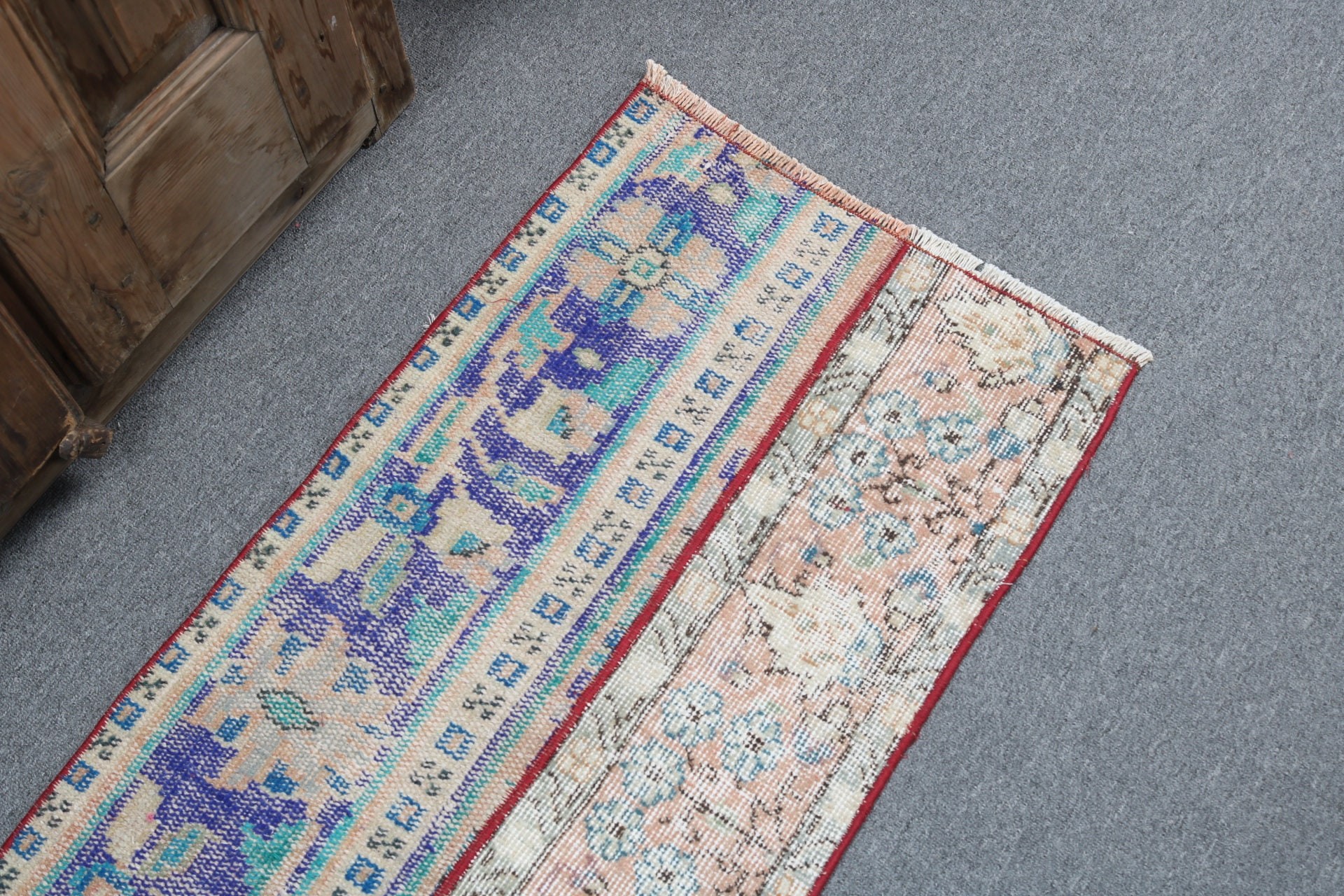 Wall Hanging Rugs, Vintage Rug, Turkish Rugs, Antique Rugs, Boho Rugs, Bath Rugs, 1.7x3.7 ft Small Rugs, Blue Anatolian Rugs, Luxury Rugs