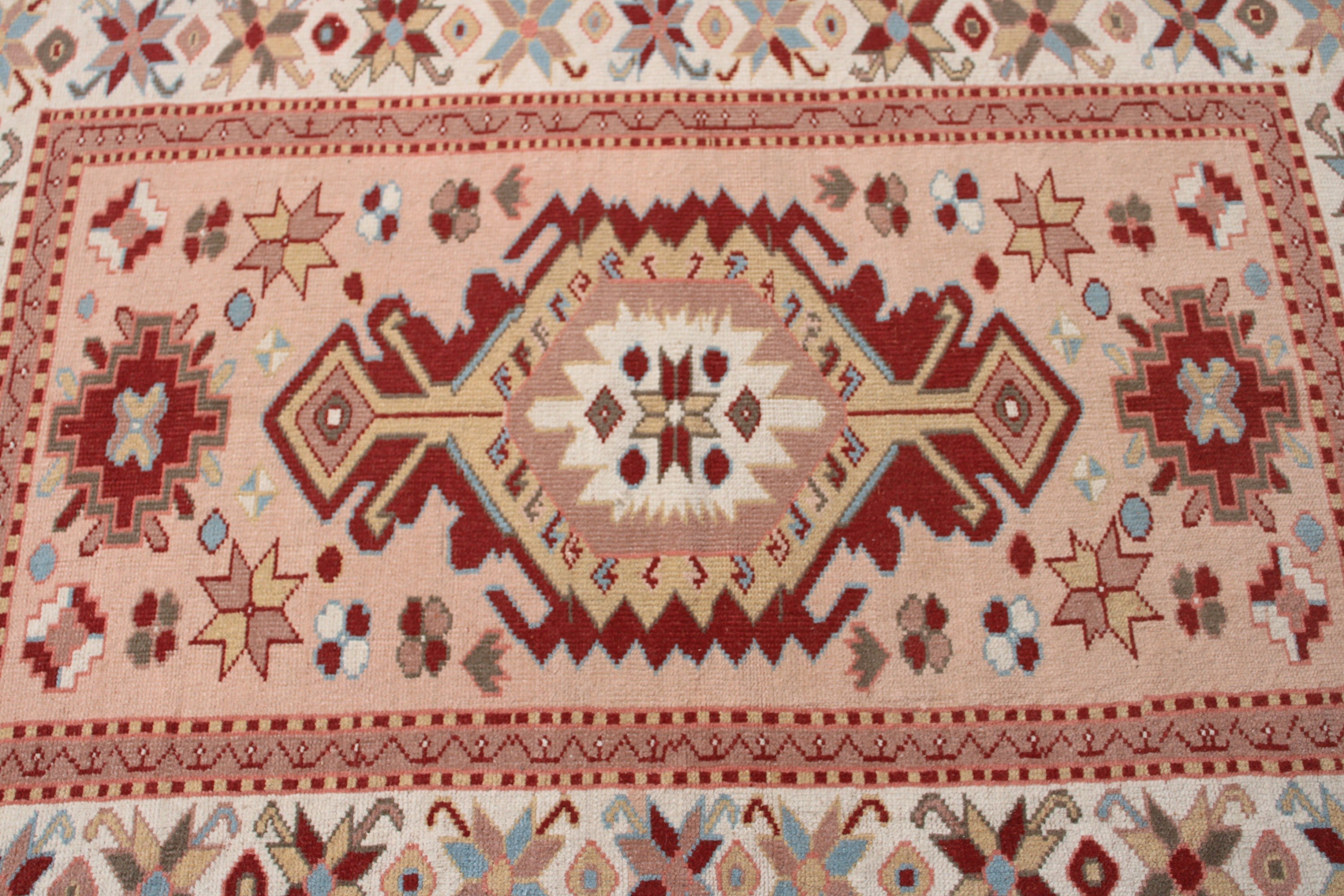 Çocuk Odası Halıları, Geometrik Halı, Boho Halı, Pembe Oryantal Halı, Dekoratif Halılar, Türk Halısı, 3,8x5,4 ft Vurgulu Halılar, Vintage Halılar