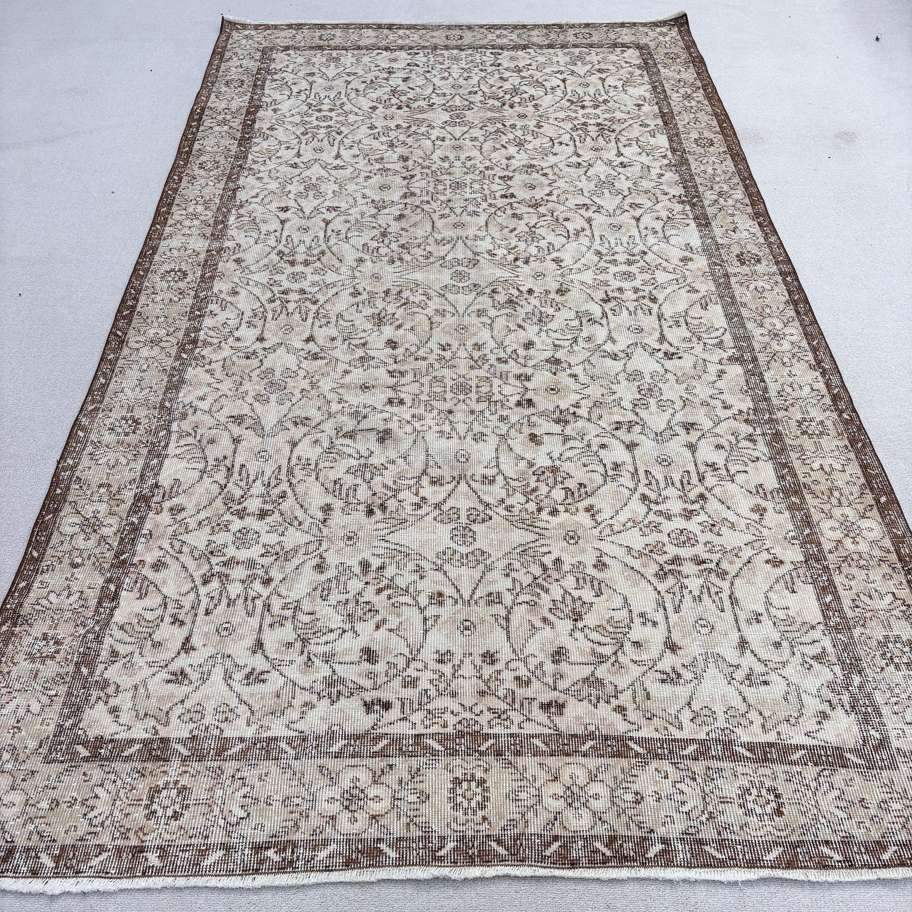 Ev Dekorasyonu Halısı, Aztek Halıları, Yatak Odası Halıları, Türk Halıları, 5,5x9,6 ft Büyük Halı, Büyük Boho Halısı, Bej Mutfak Halıları, Vintage Halılar, Oushak Halıları