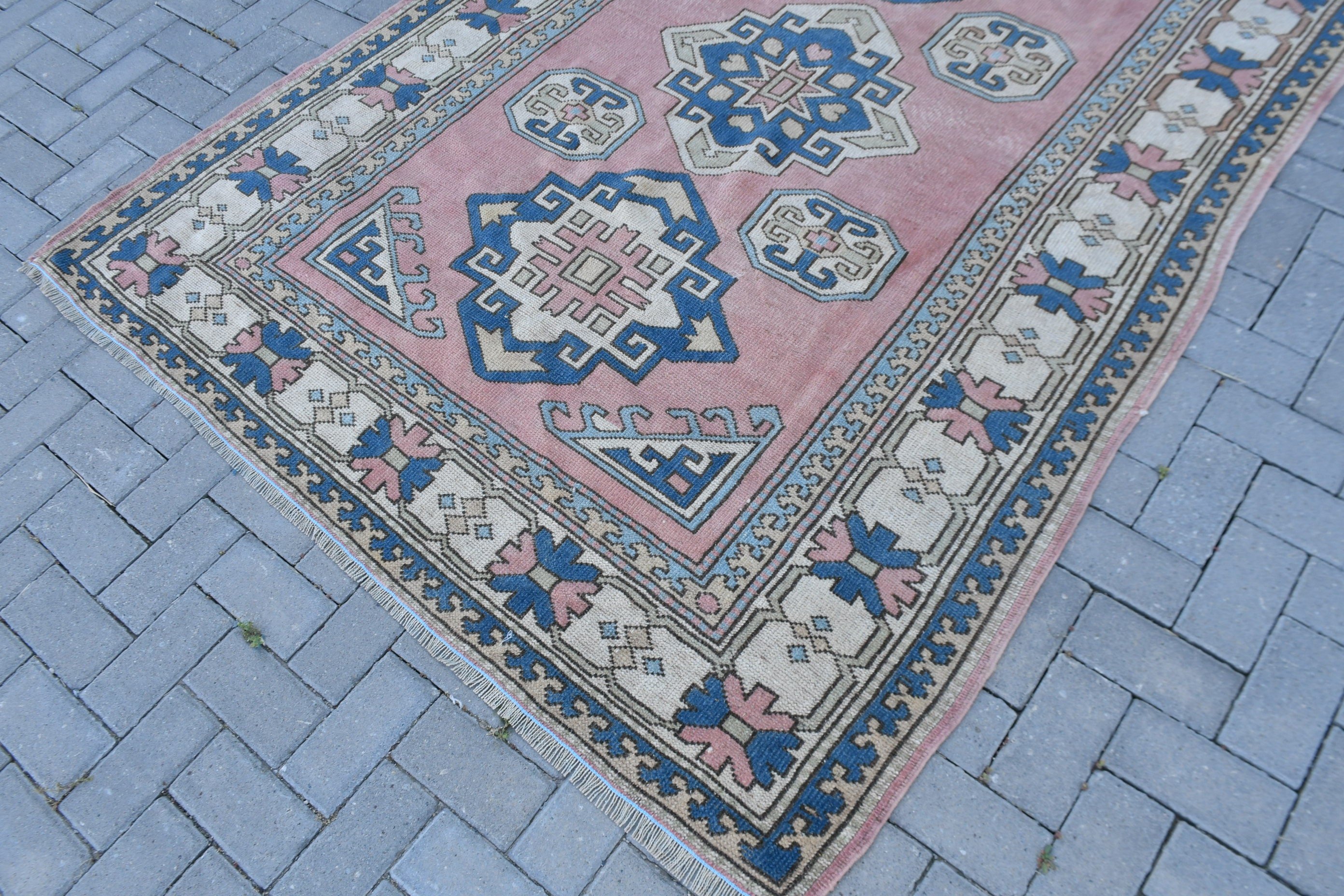 Rugs for Floor, 5.2x7.6 ft Area Rug, Vintage Rug, Dining Room Rug, Turkish Rug, Bedroom Rug, Pink Antique Rug, Oushak Rug, Living Room Rug