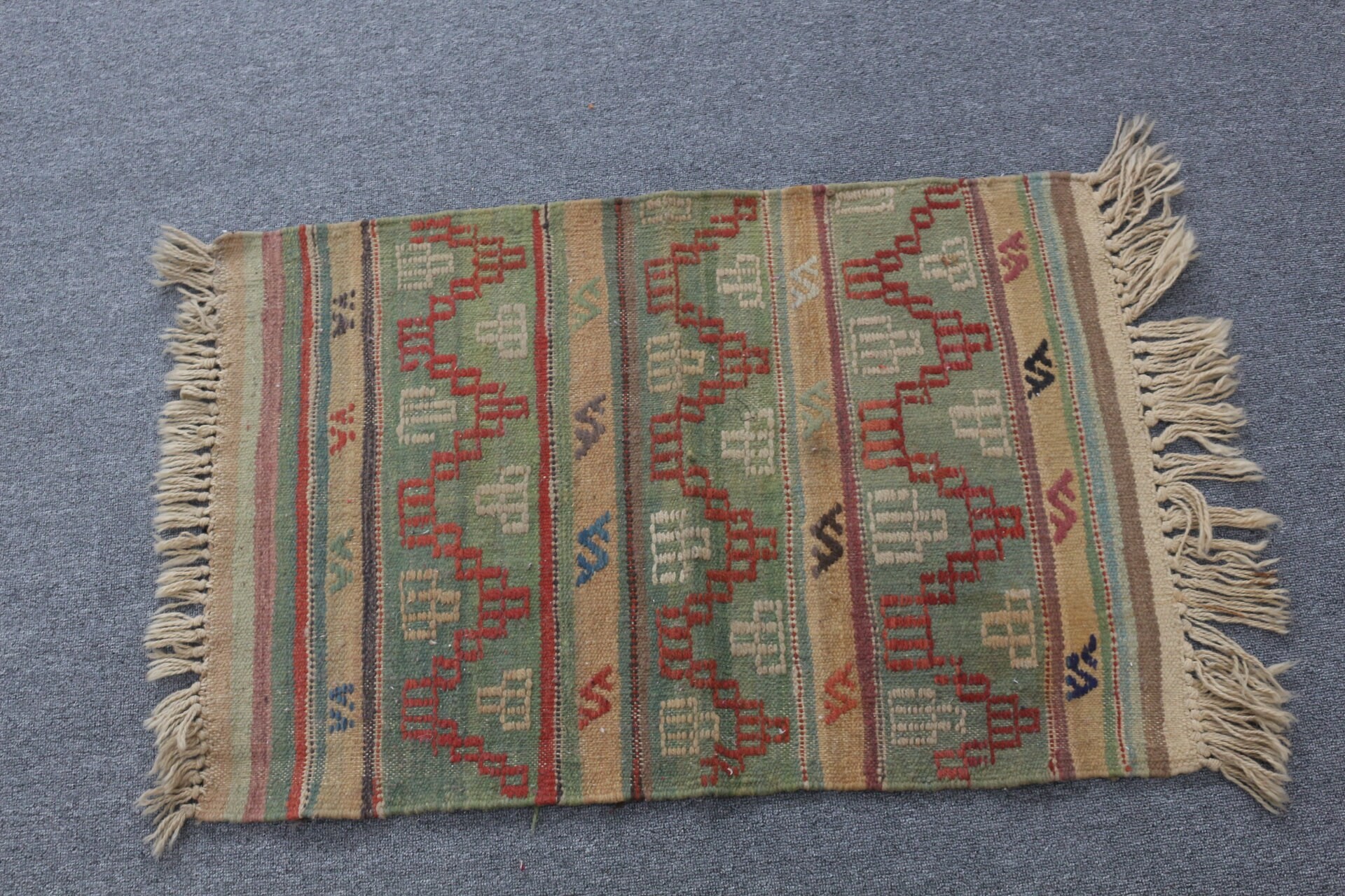 Banyo Halıları, Banyo Halısı, Paspas Halısı, 2x2.9 ft Küçük Halı, Yün Halısı, Türk Halısı, Yeşil Ev Dekor Halısı, Vintage Halı, Kilim, Ev Dekor Halısı