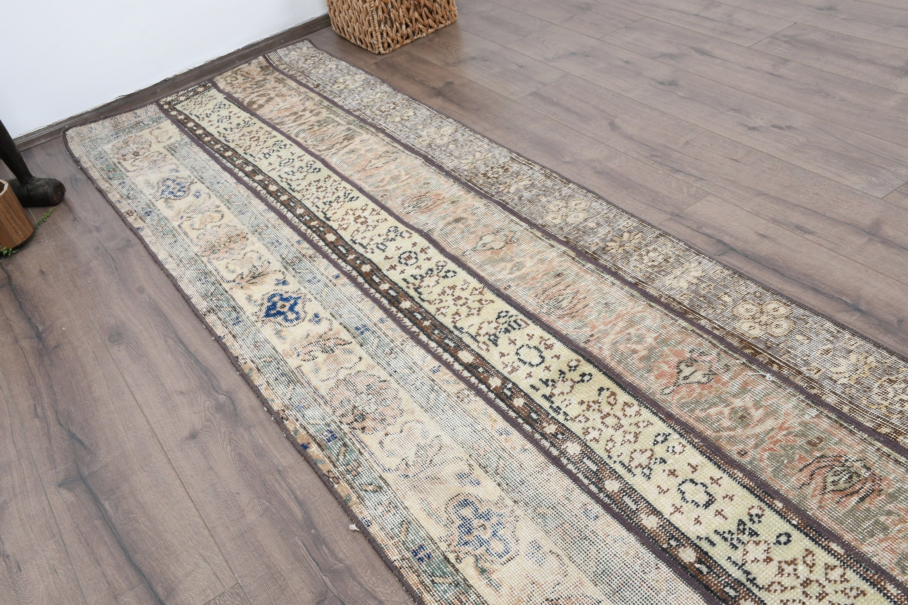 Corridor Rug, Home Decor Rug, 2.7x8.3 ft Runner Rugs, Rugs for Hallway, Dorm Rug, Beige Antique Rug, Turkish Rugs, Vintage Rugs, Floor Rug