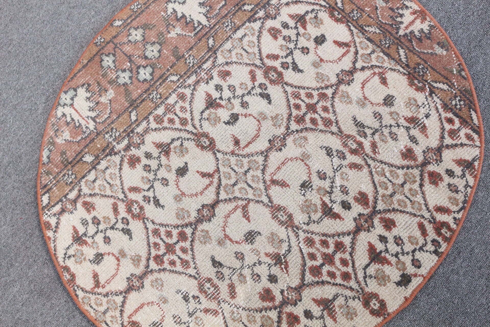 Giriş Halısı, Oushak Halısı, Araba Paspası Halıları, 2,6x2,7 ft Küçük Halı, Türk Halıları, Ev Dekor Halısı, Banyo Halıları, Bej Antika Halılar, Vintage Halı