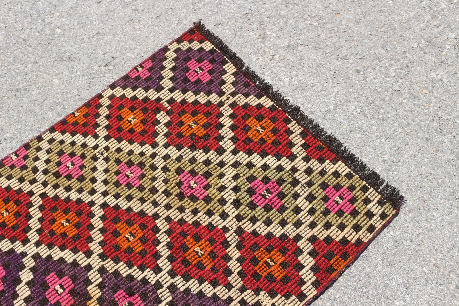 Banyo Kilim, Anadolu Kilim, Yatak odası Kilim, Giriş Kilim, Banyo Kilim, 71x109 cm Küçük Kilim, Ev Kilim, Nostaljik Kilim, Bej Zemin Kilim