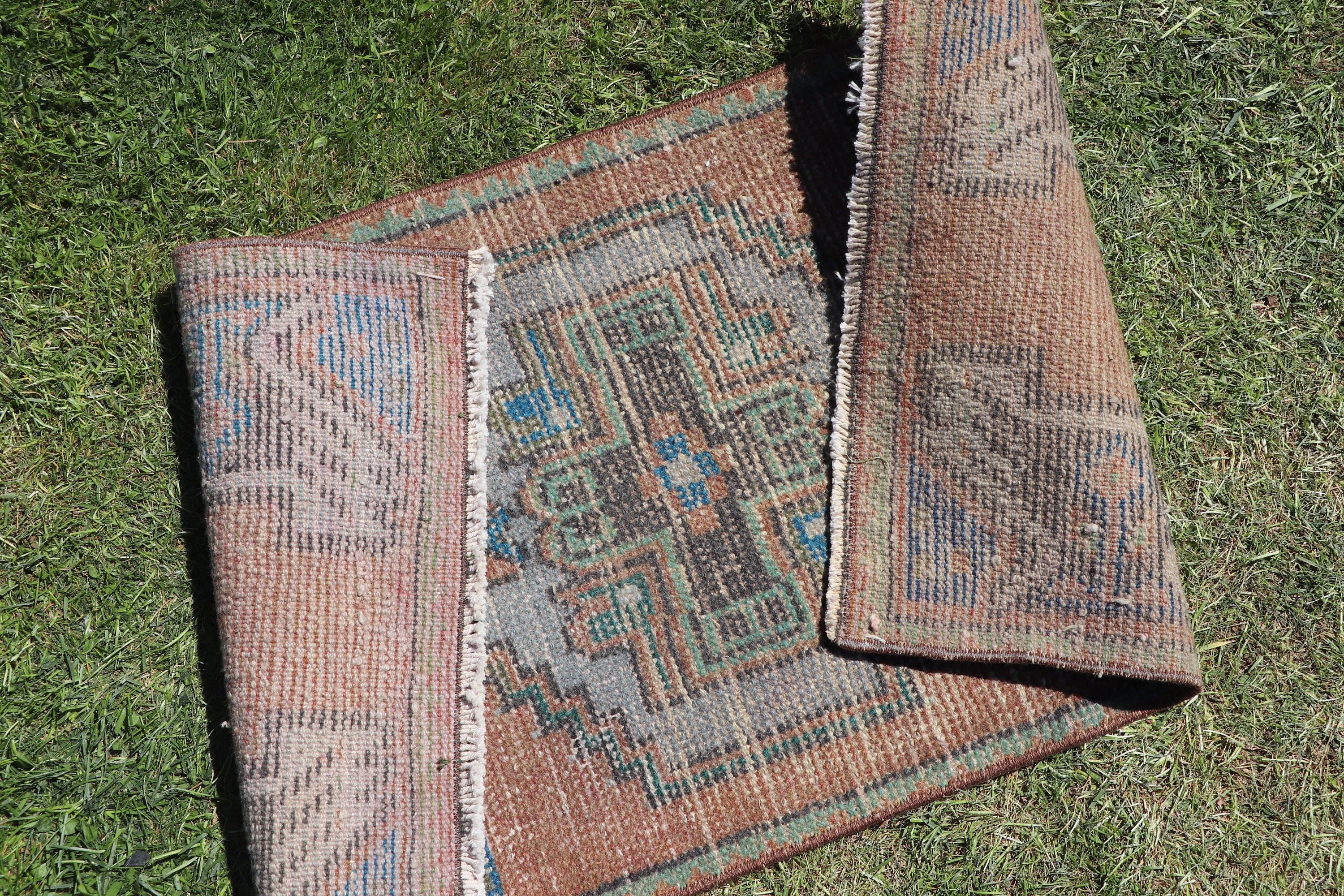 Wall Hanging Rug, Aztec Rugs, Turkish Rug, Orange Oriental Rugs, Cool Rugs, 1.6x3.1 ft Small Rugs, Moroccan Rugs, Vintage Rug, Kitchen Rugs