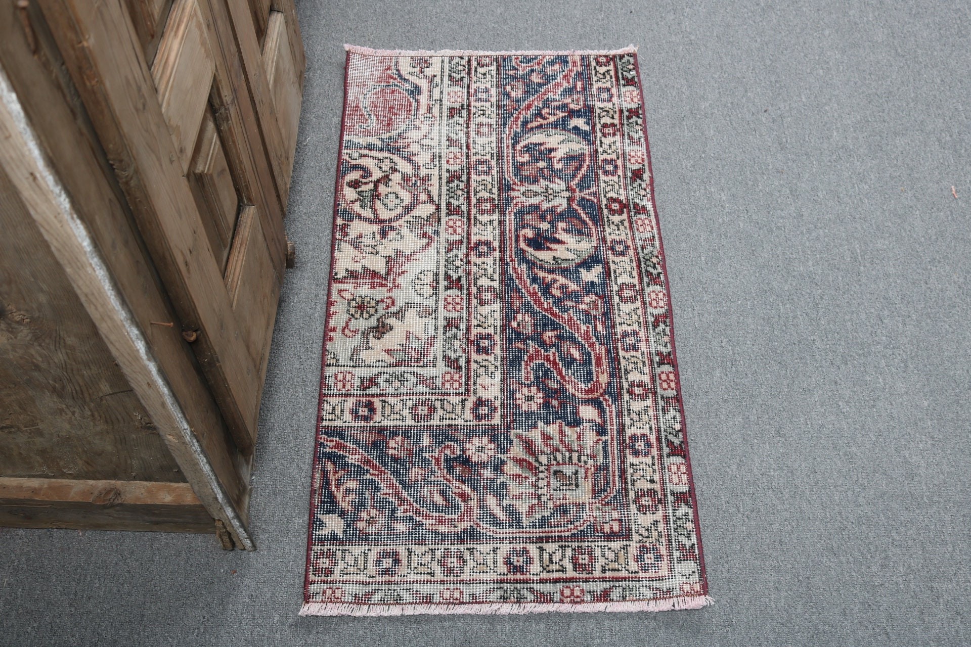 Yer Halıları, Anadolu Halıları, Vintage Halı, Küçük Alan Halısı, Türk Halısı, Mavi Nötr Halılar, 1.6x3.2 ft Küçük Halılar, Tribal Halılar, Kapı Paspası Halısı