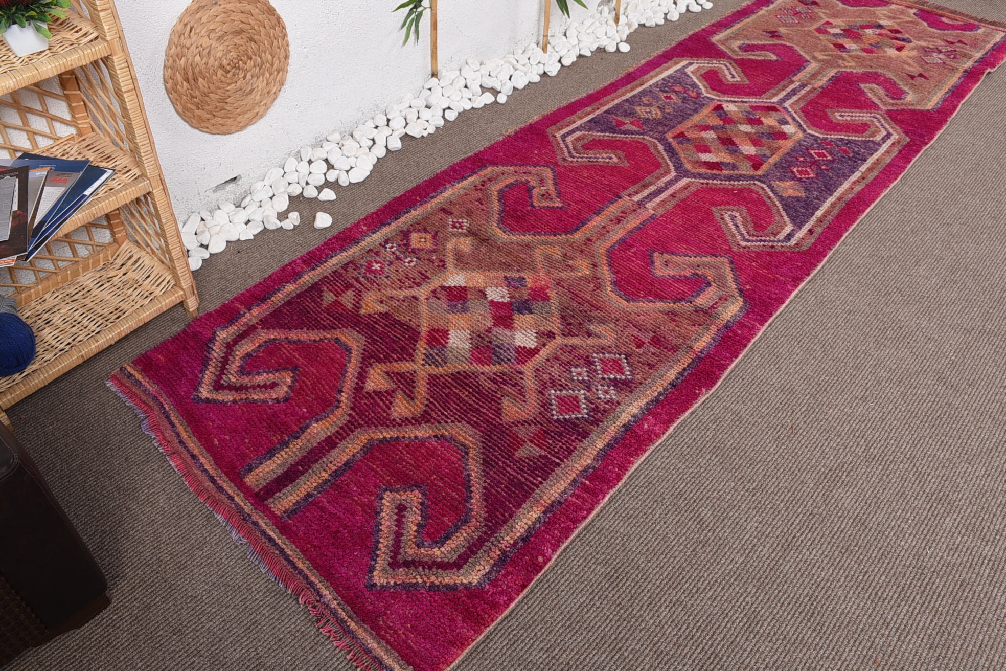Oushak Rugs, Turkish Rugs, Stair Rug, Kitchen Rug, Vintage Rug, 3.3x11.2 ft Runner Rugs, Rugs for Corridor, Abstract Rug, Hallway Rugs