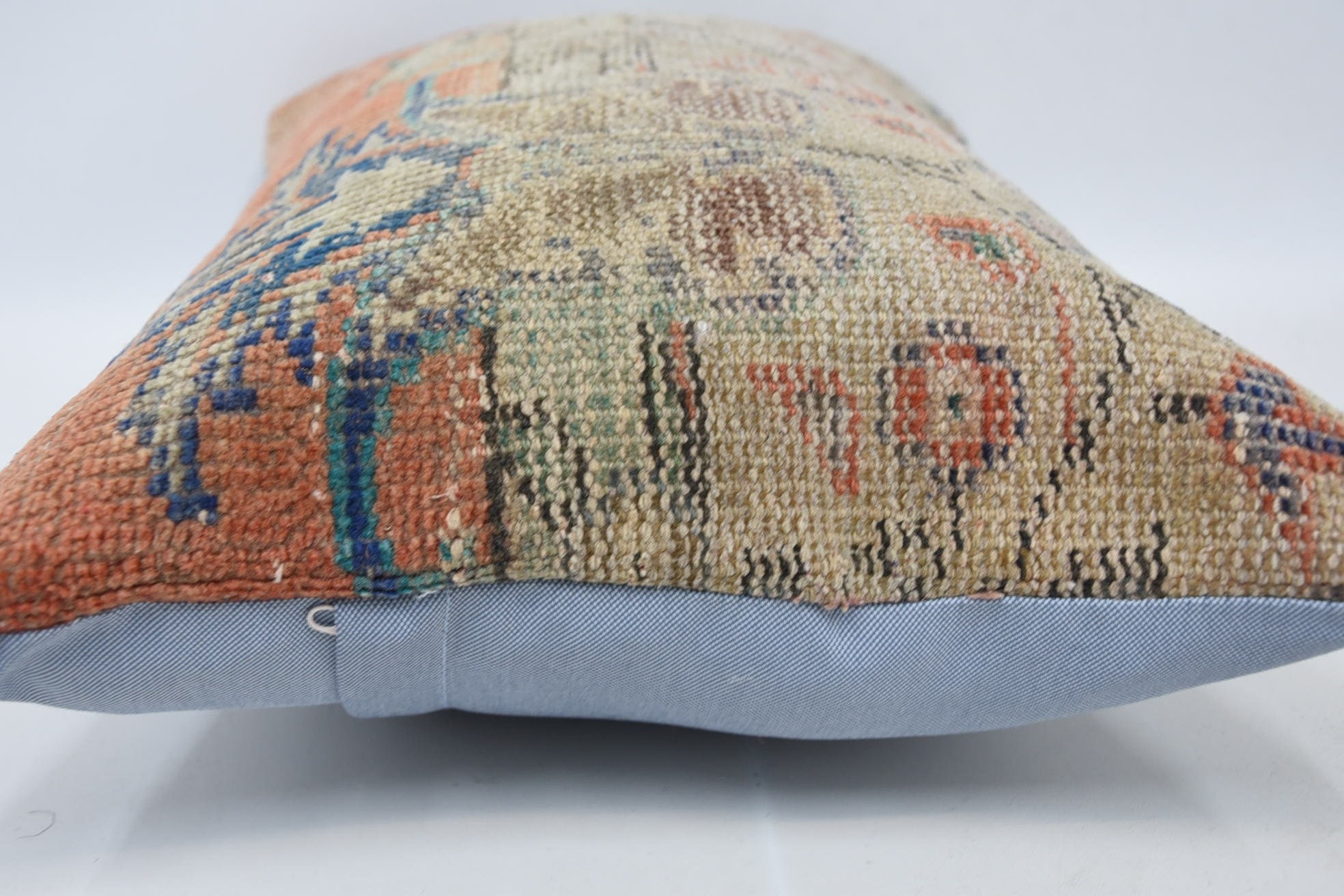 Vintage Kilim Pillow, Sofa Cushion Cover, Ethnical Kilim Rug Pillow, Accent Cushion Cover, 16"x24" Orange Cushion Case, Turkish Pillow