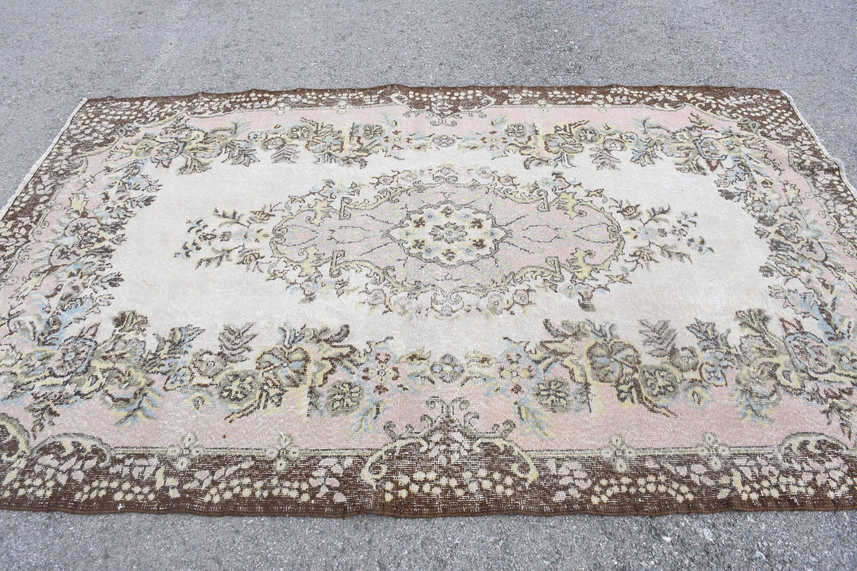 Beige Bedroom Rugs, Turkish Rugs, Dining Room Rugs, Living Room Rug, Oriental Rugs, 5.6x9 ft Large Rug, Old Rug, Vintage Rugs, Kitchen Rugs