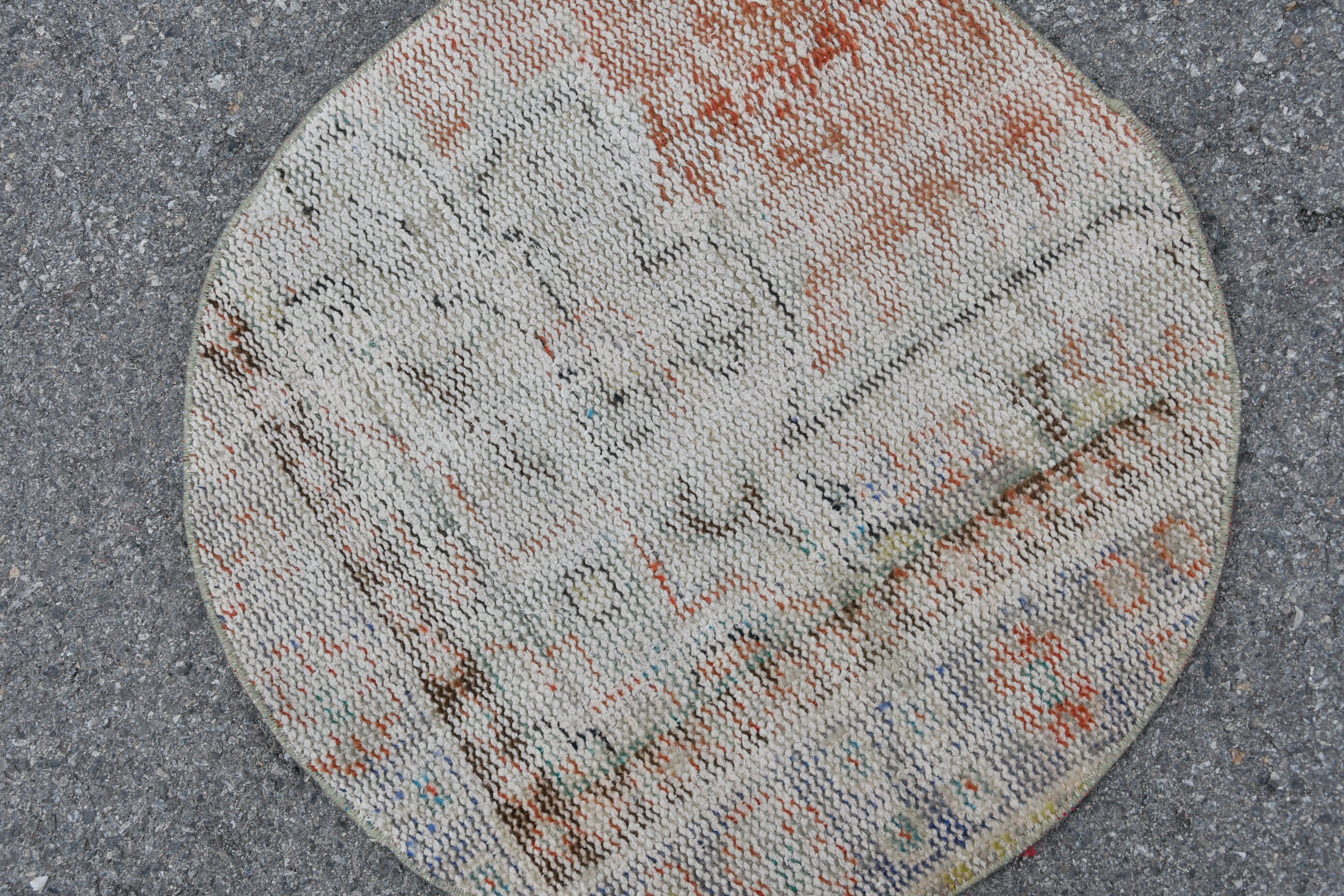 Turkish Rugs, Vintage Rugs, Antique Rugs, Bedroom Rug, 2.3x2.3 ft Small Rugs, Abstract Rug, Wall Hanging Rug, Beige Cool Rug