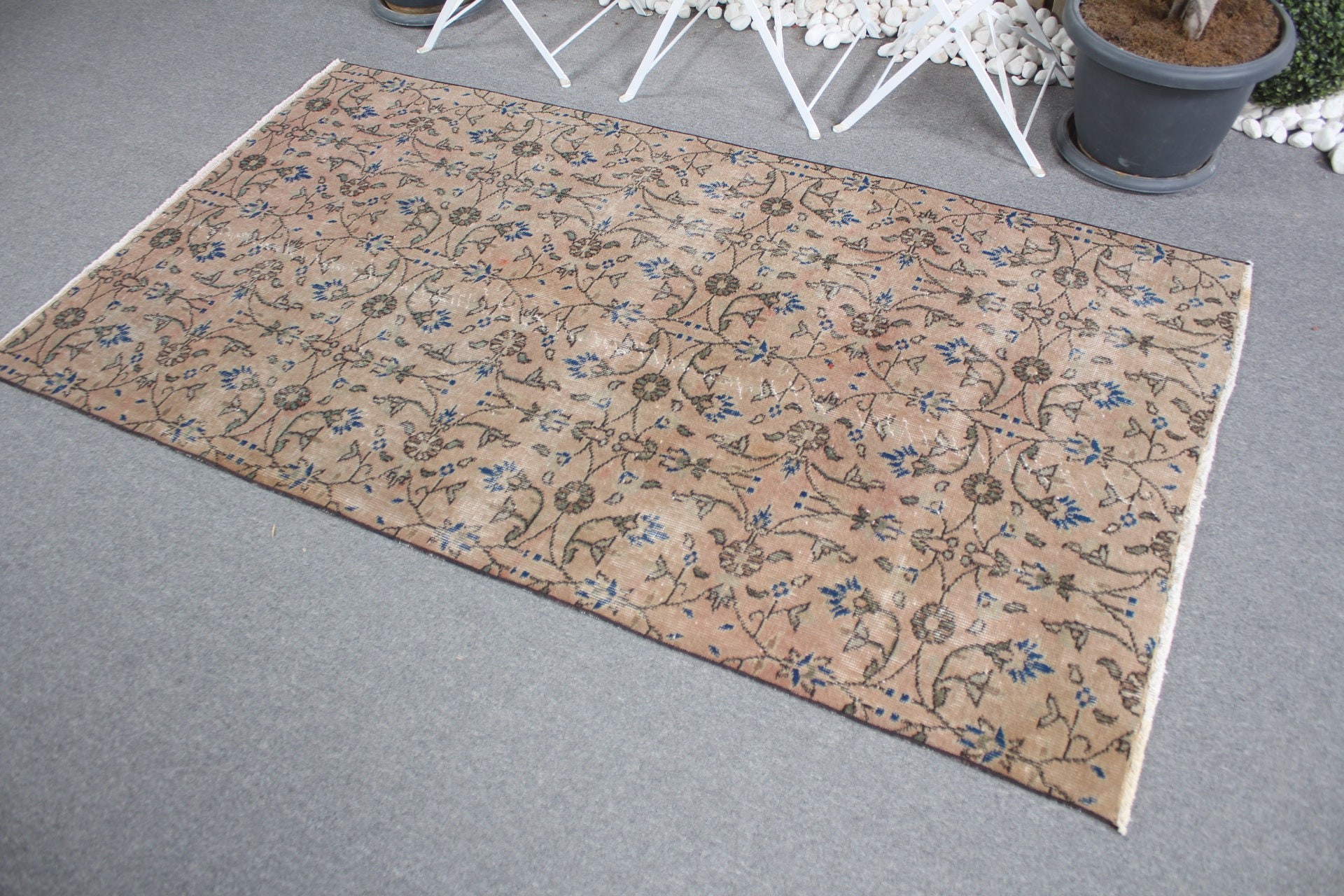 3.7x6.6 ft Alan Halısı, Oturma Odası Halıları, Türk Halısı, Özel Halı, Oushak Halısı, Yatak Odası Halısı, Mor Antika Halılar, Vintage Halılar, Antika Halı