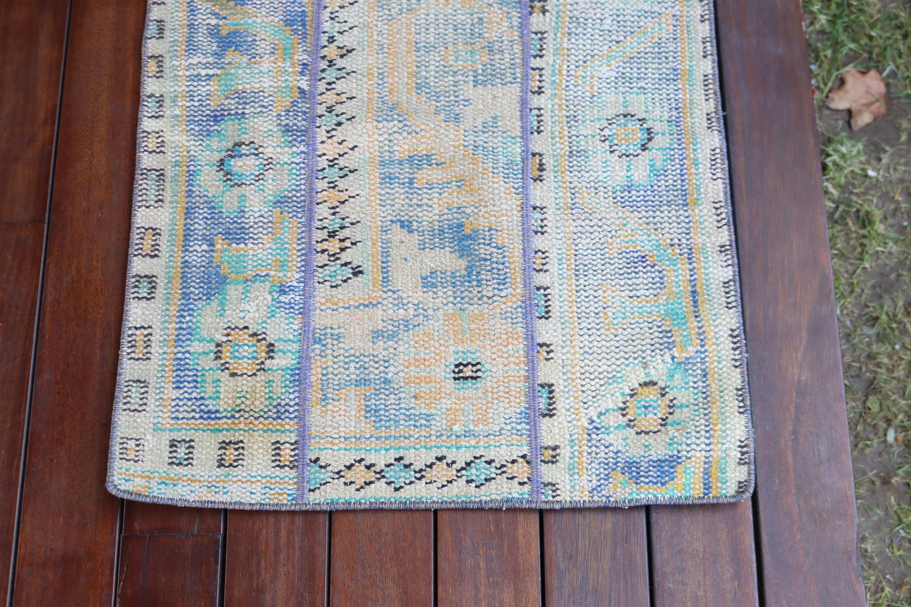 1.9x2.9 ft Small Rug, Car Mat Rugs, Vintage Rug, Cute Bath Mat Rugs, Wall Hanging Rugs, Cool Rug, Turkish Rugs, Modern Rug, Blue Modern Rug