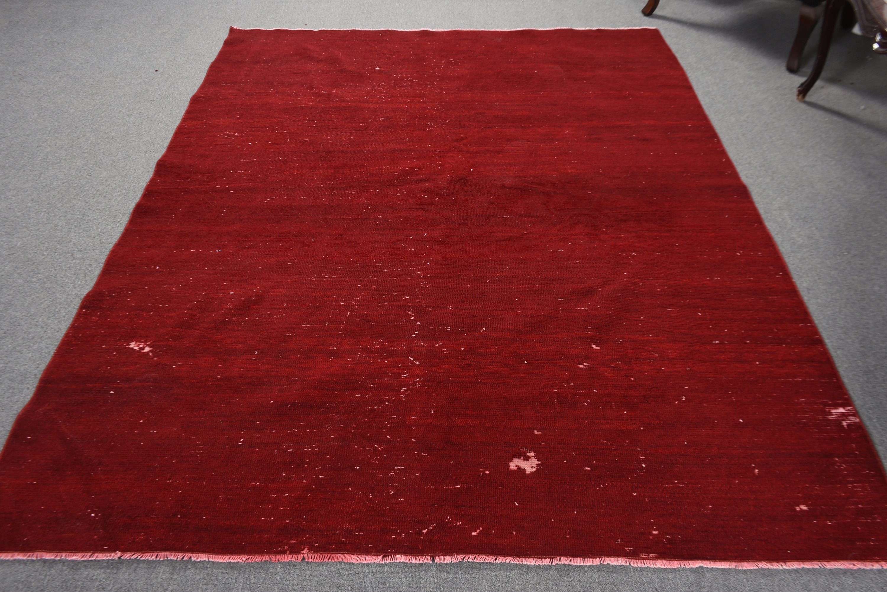 Vintage Rug, Turkish Rug, Large Boho Rugs, Salon Rugs, Red Luxury Rugs, 5.9x7.5 ft Large Rugs, Oushak Rug, Flatweave Rugs, Handwoven Rug