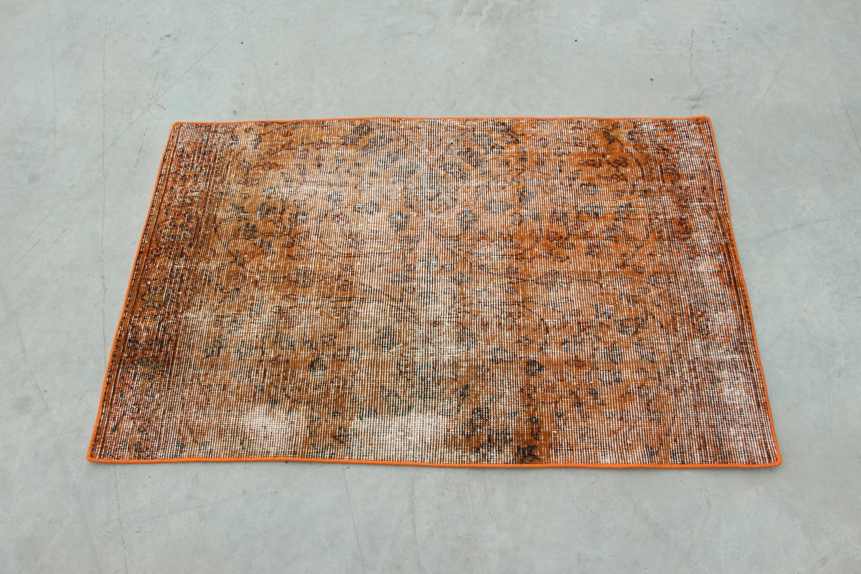 Vintage Rug, Orange Bedroom Rug, Wall Hanging Rug, Nursery Rugs, Turkish Rugs, Oriental Rug, 2.4x3.8 ft Small Rug, Pastel Rug, Bedroom Rugs