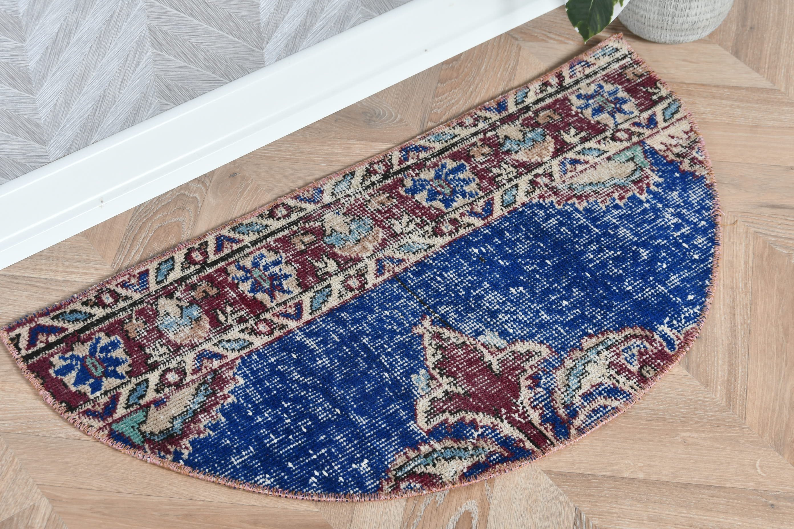 1.4x2.6 ft Small Rug, Kitchen Rug, Oriental Rug, Blue Anatolian Rugs, Art Rug, Turkish Rug, Bathroom Rugs, Vintage Rug, Anatolian Rug